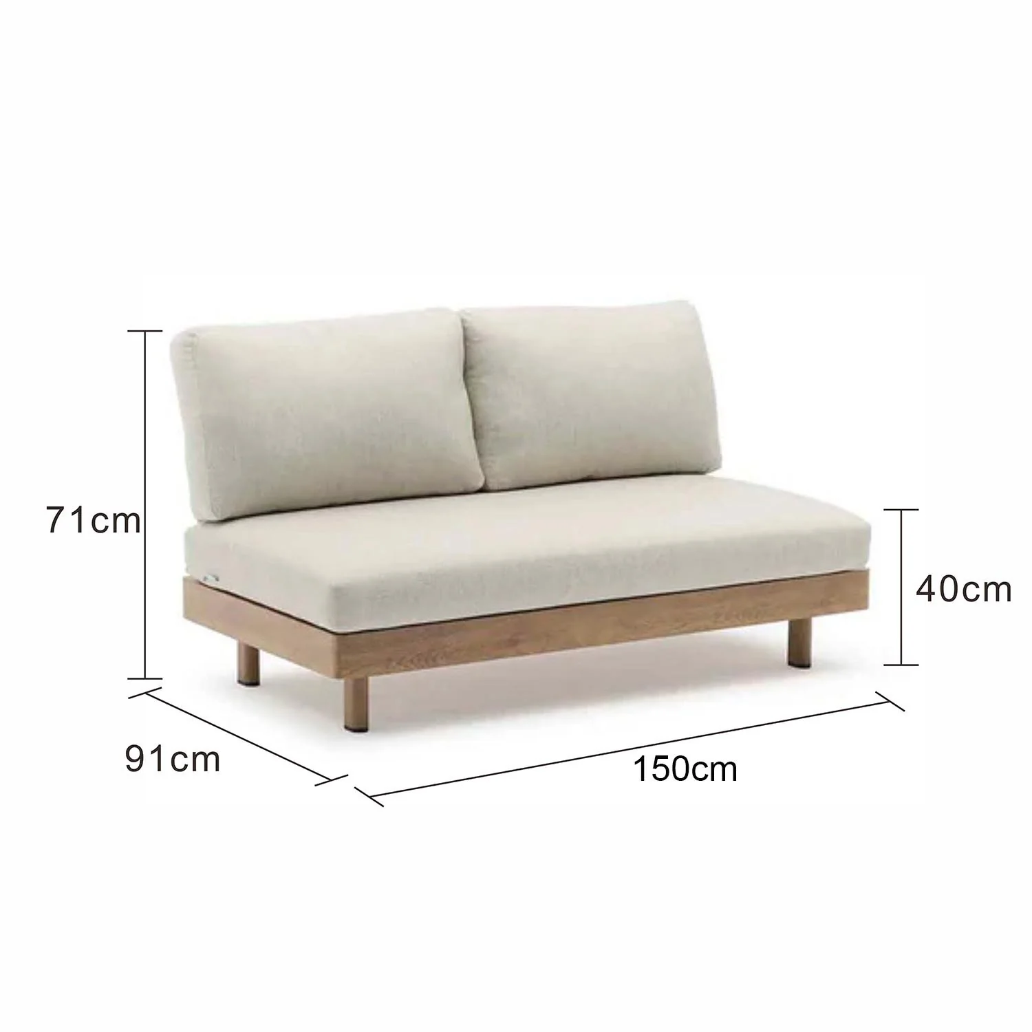 Regina 2 Seater Outdoor Aluminium Lounge - Image 4