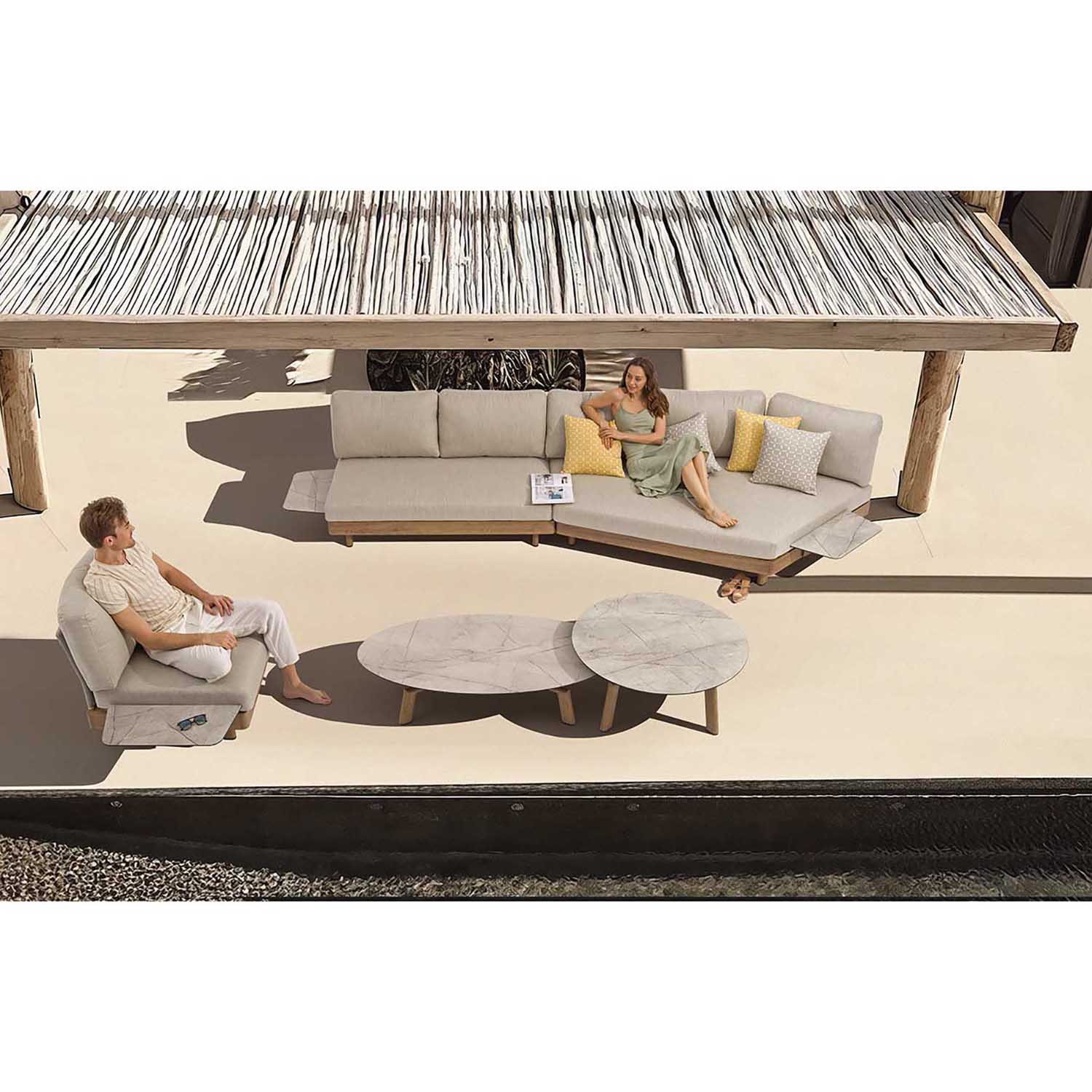 Regina Outdoor Aluminium Armless Chair - Image 3