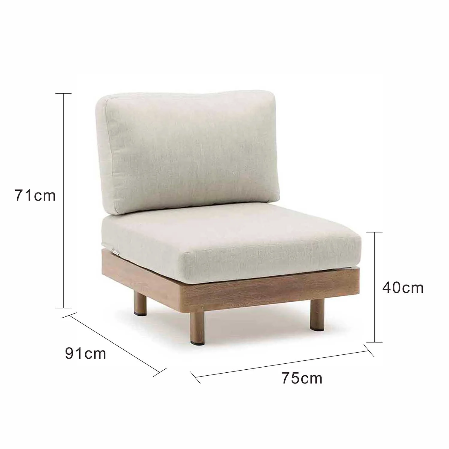 Regina Outdoor Aluminium Armless Chair - Image 4
