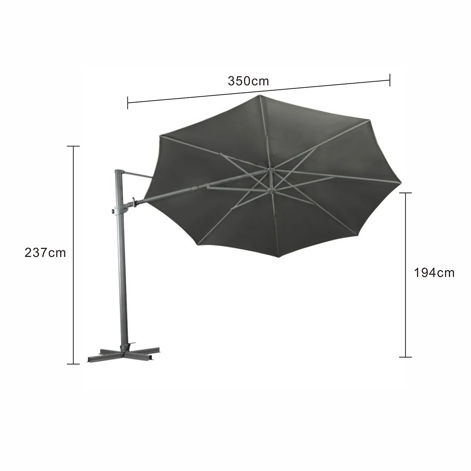 Regis Outdoor Cantilever Octagonal Umbrella 350 cm - Image 8