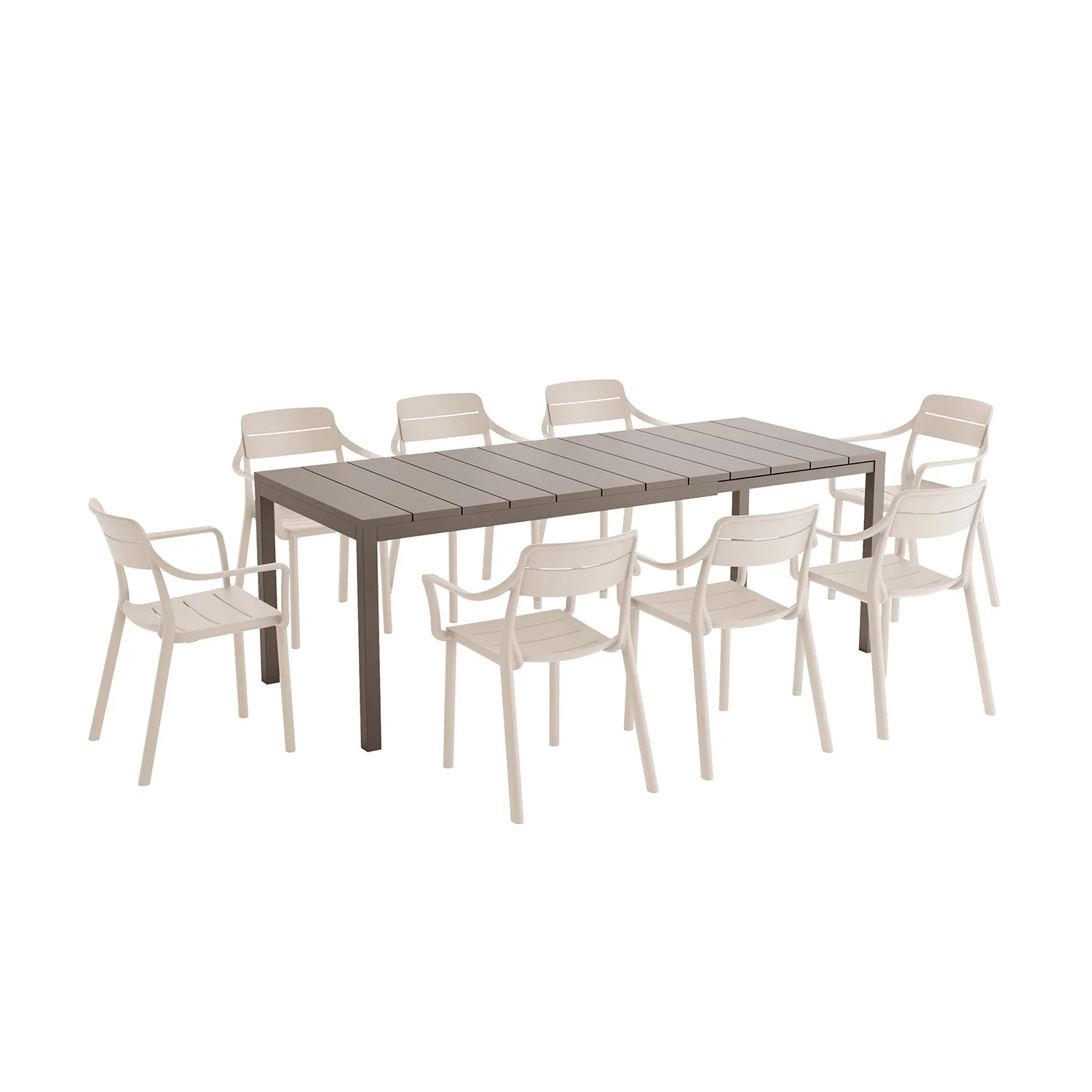 Nardi Rio 140 cm Aluminium Table Cassia Armchair Outdoor Dining Setting - Image 9