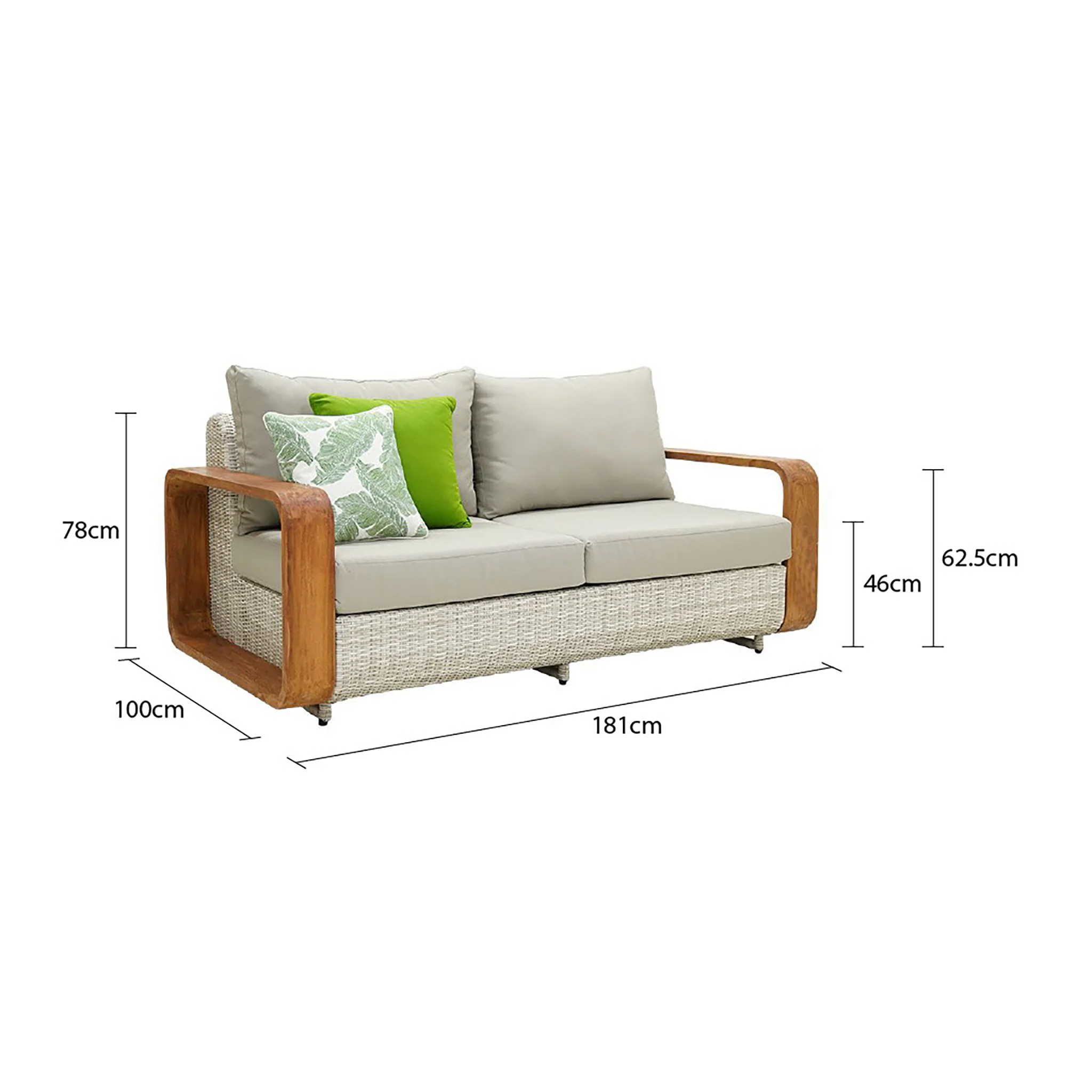 Rossland 2 Seater Outdoor Wicker Lounge - Image 7