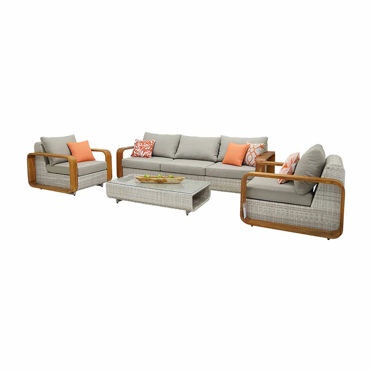 Rossland 5 Seater Wicker Outdoor Lounge