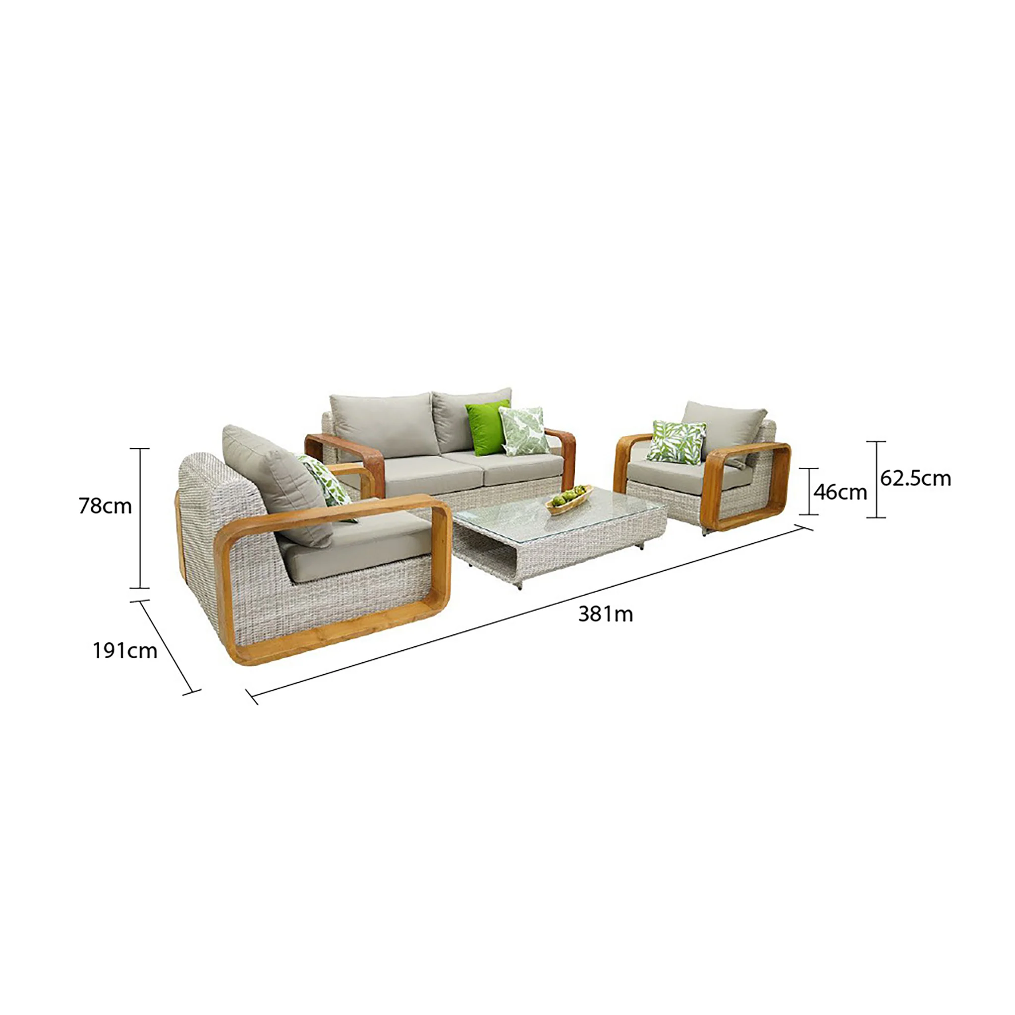 Rossland 5 Seater Wicker Outdoor Lounge - Image 10