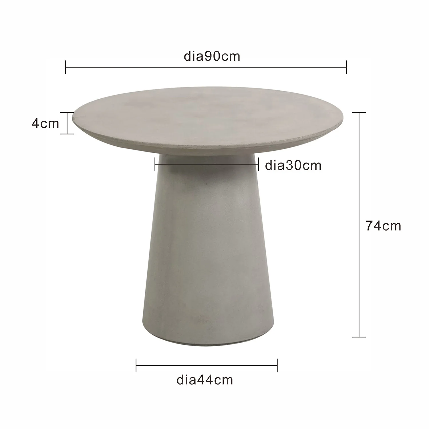 Nikita Concrete Outdoor Table 90 cm - Image 3