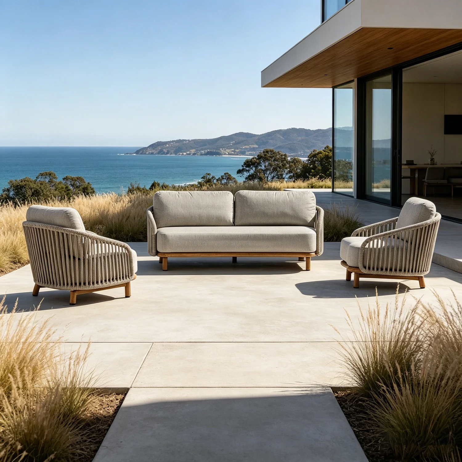 Siena 5 Seater Rope Outdoor Lounge Setting - Image 2