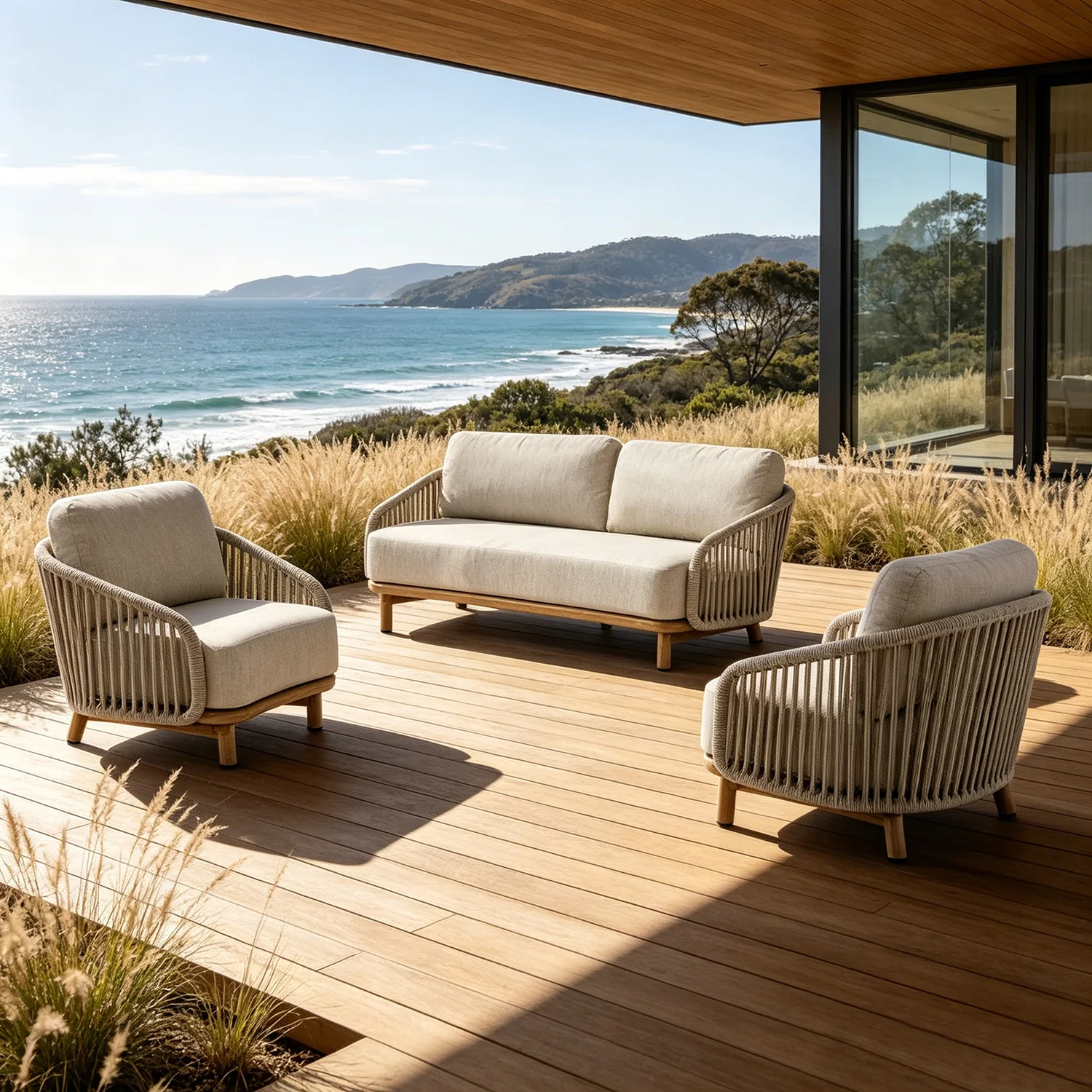 Siena 5 Seater Rope Outdoor Lounge Setting - Image 4