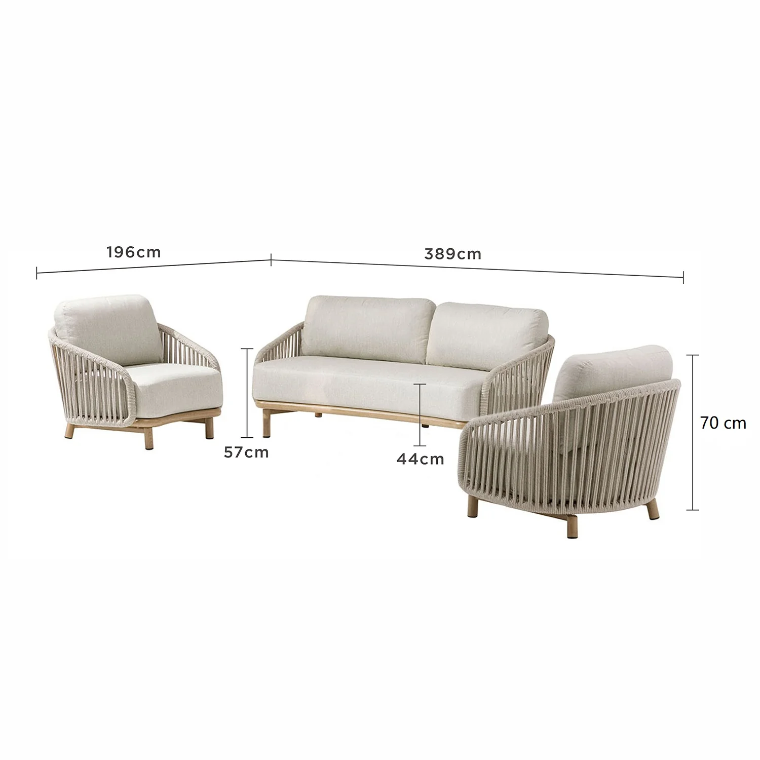 Siena 5 Seater Rope Outdoor Lounge Setting - Image 9