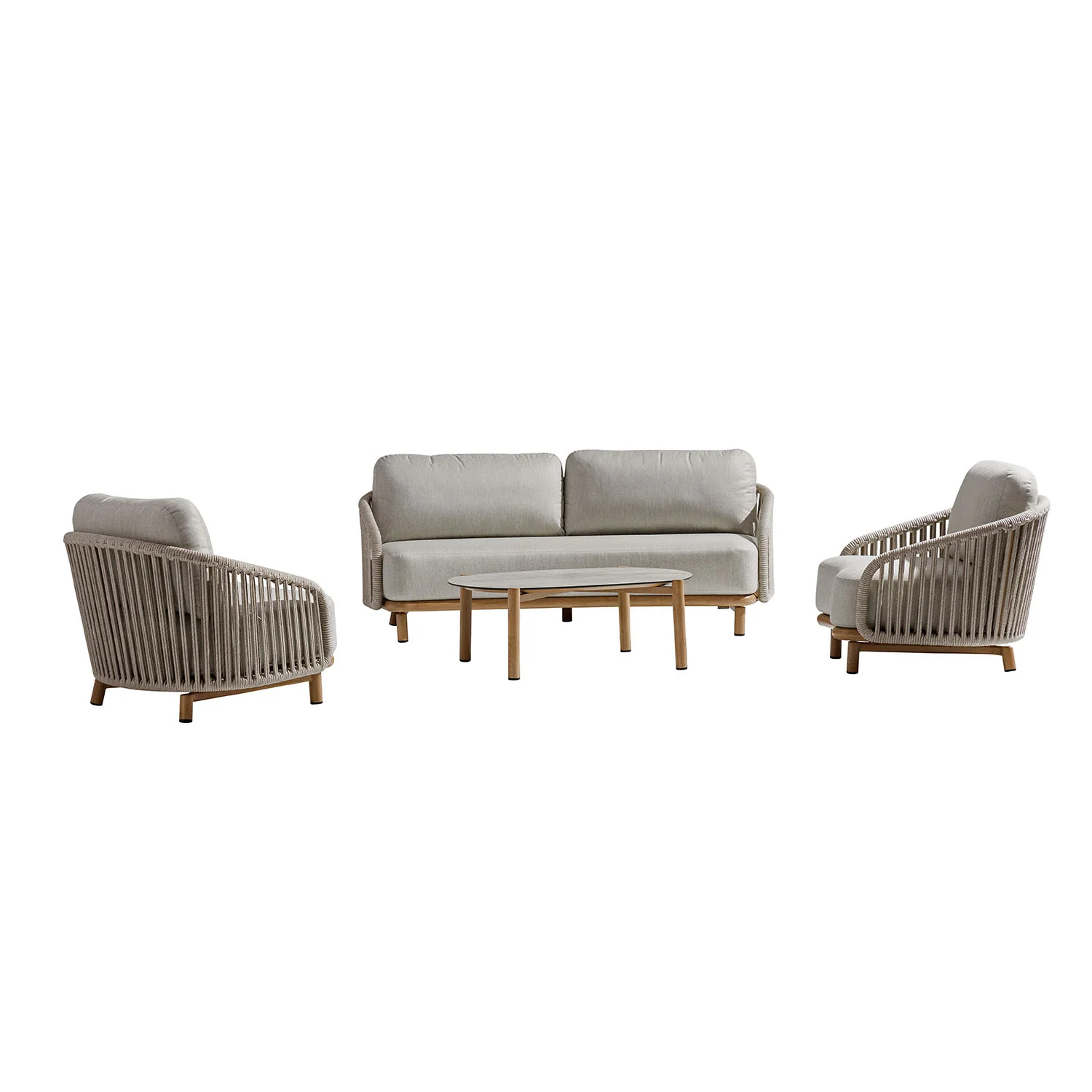 Siena 5 Seater Rope Outdoor Lounge Setting With Coffee Table - Image 3