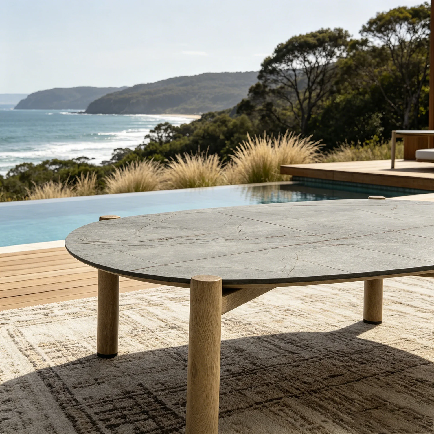 Siena Aluminium Outdoor Coffee Table 106 cm - Image 2