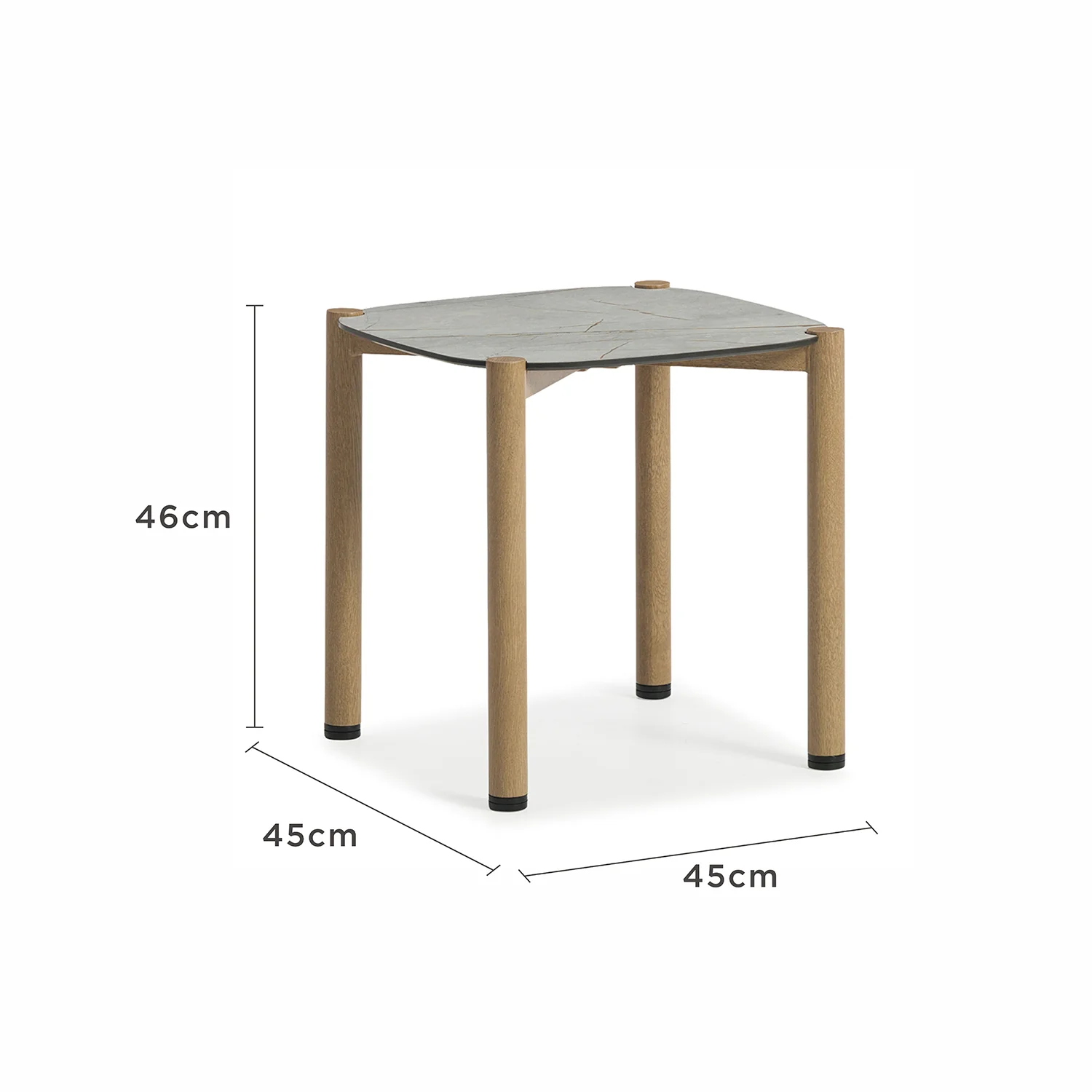 Siena Aluminium Outdoor Side Table 45 cm - Image 4