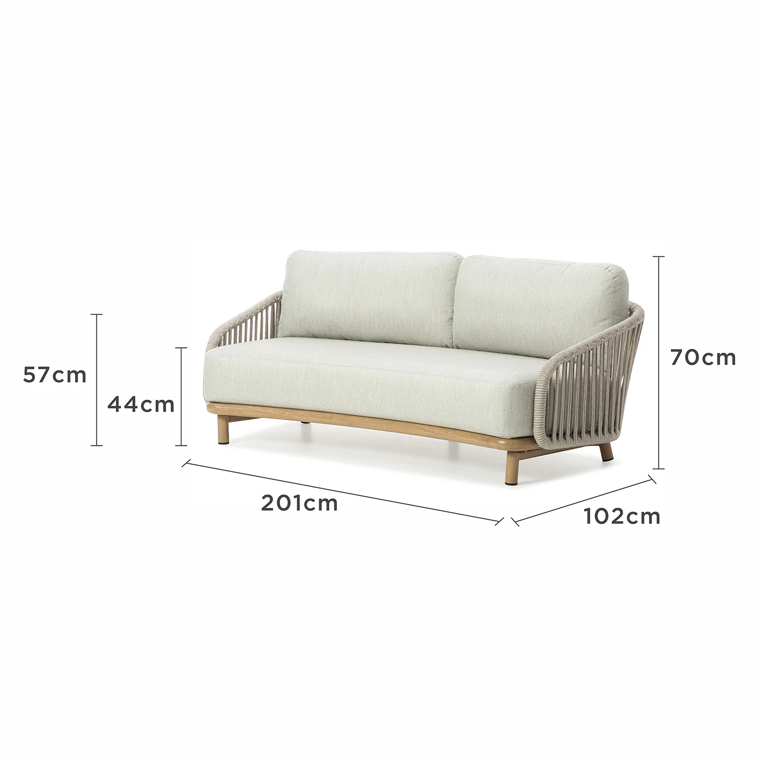Siena Rope Outdoor 3 Seater Lounge - Image 7