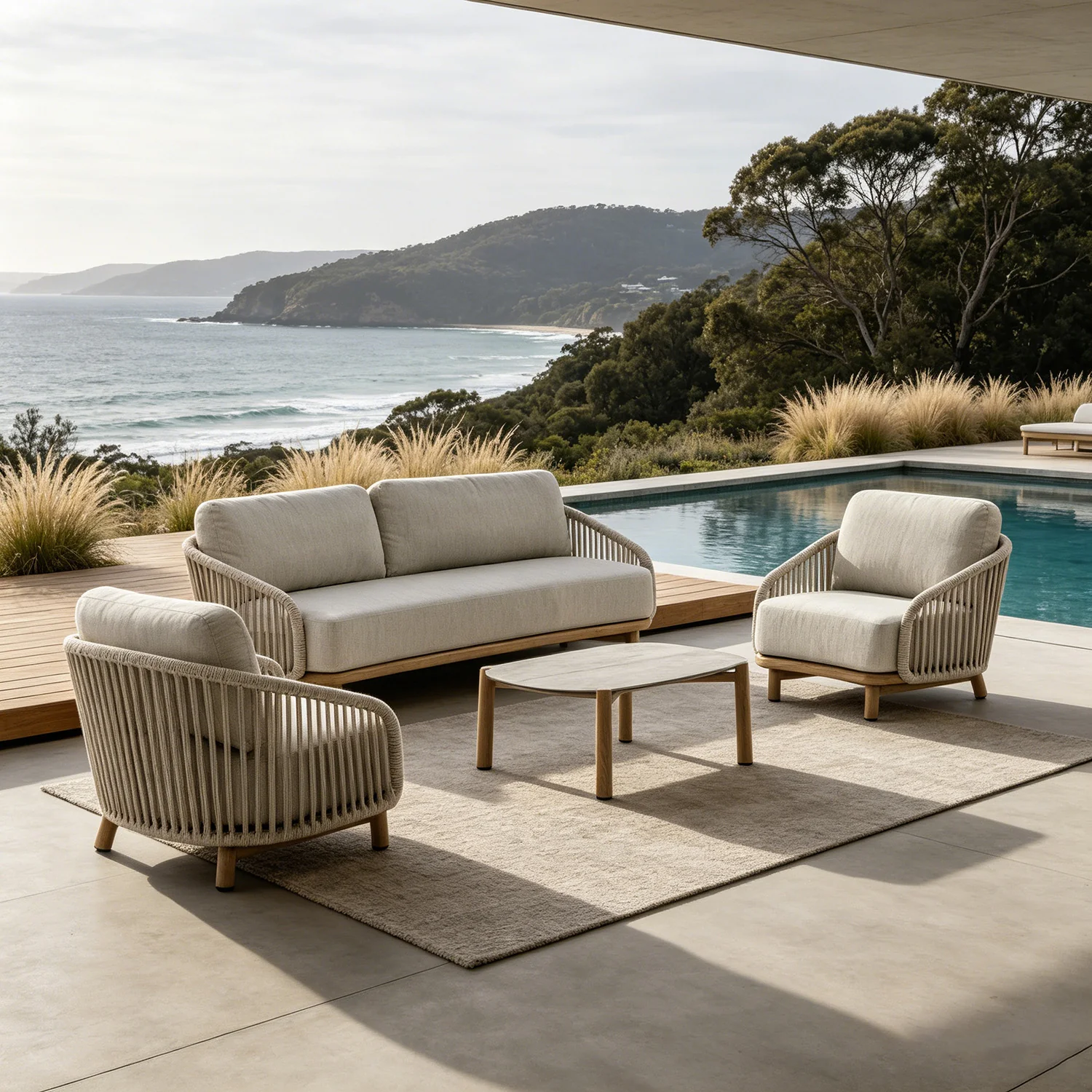 Siena Rope Outdoor 3 Seater Lounge - Image 6