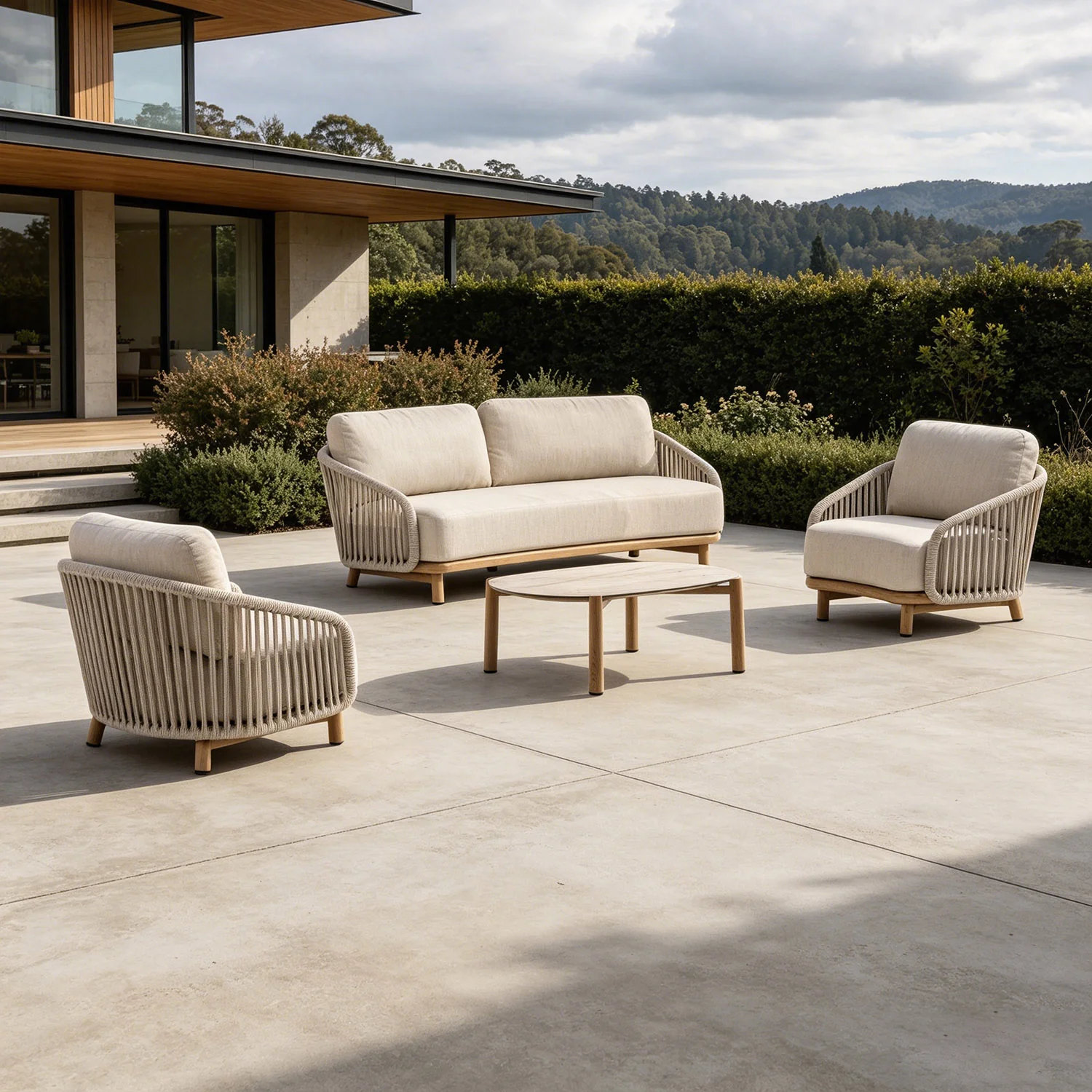 Siena Rope Outdoor 3 Seater Lounge - Image 5