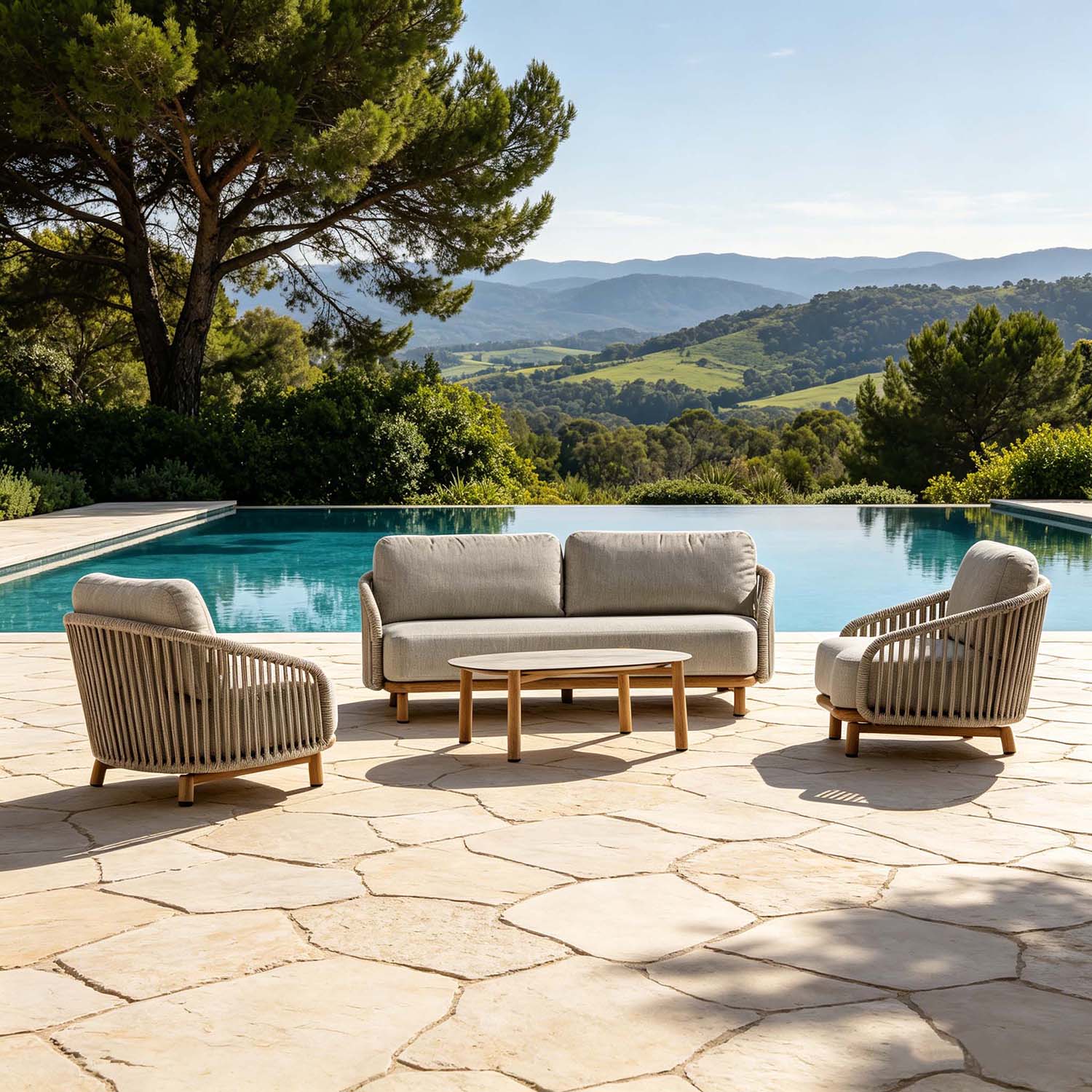 Siena Rope Outdoor 3 Seater Lounge - Image 4