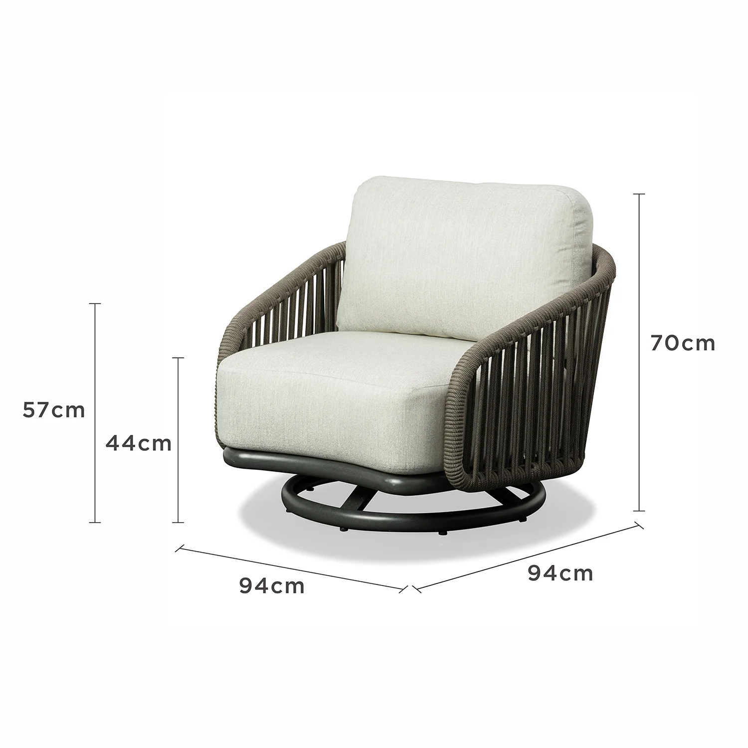 Siena Rope Outdoor Swivel Chair - Image 4