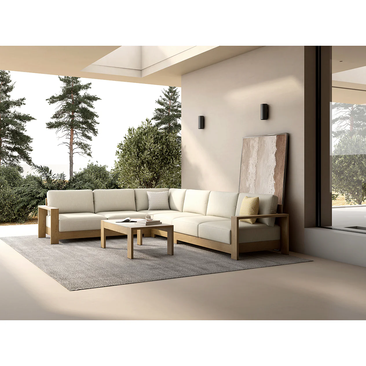 Skyline 2 Seater Outdoor Aluminium Lounge with Right Arm - Image 4