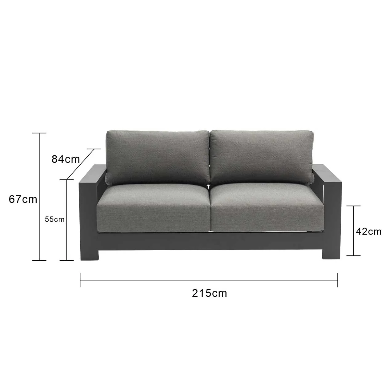 Skyline 3 Seater Outdoor Aluminium Lounge - Image 12