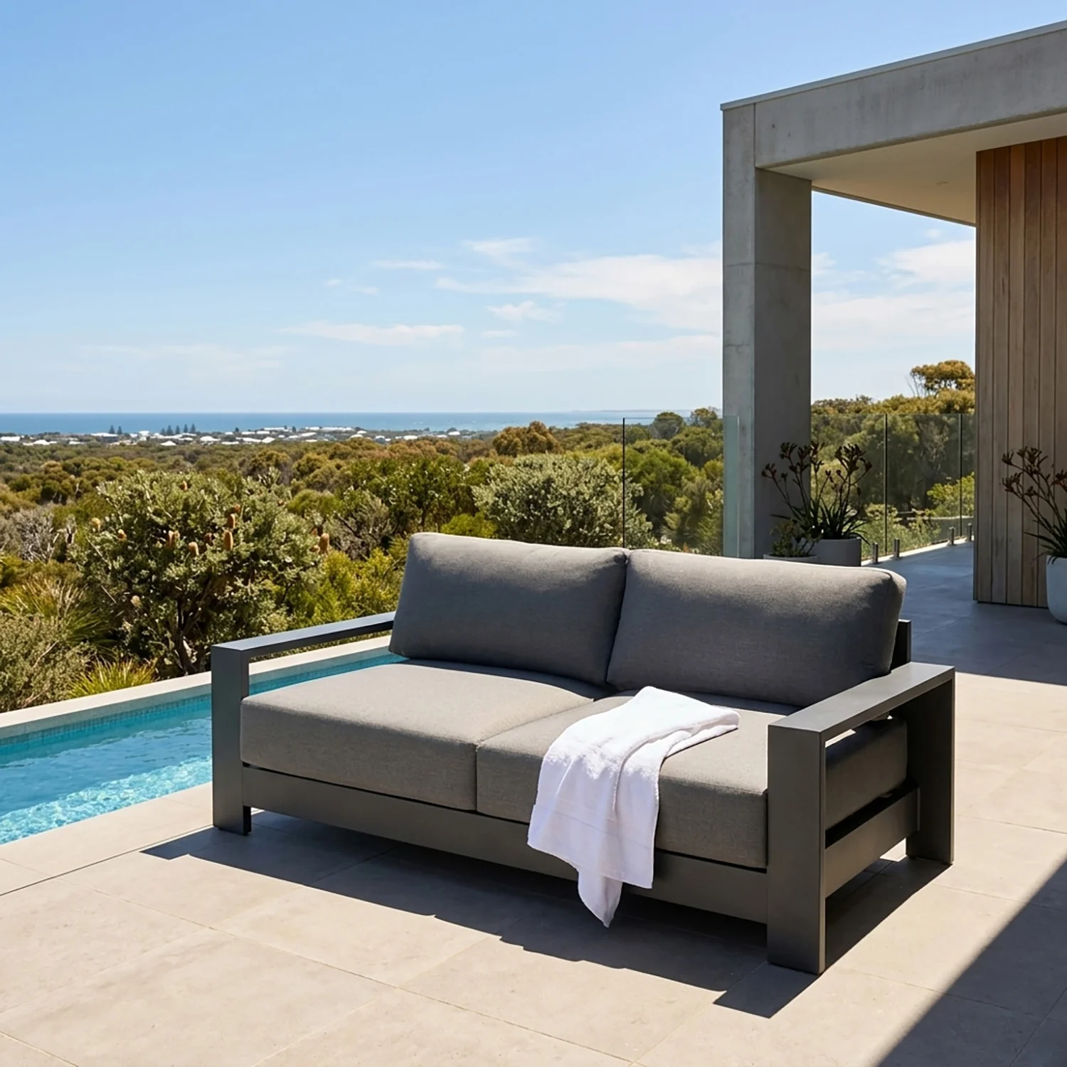 Skyline 3 Seater Outdoor Aluminium Lounge - Image 2