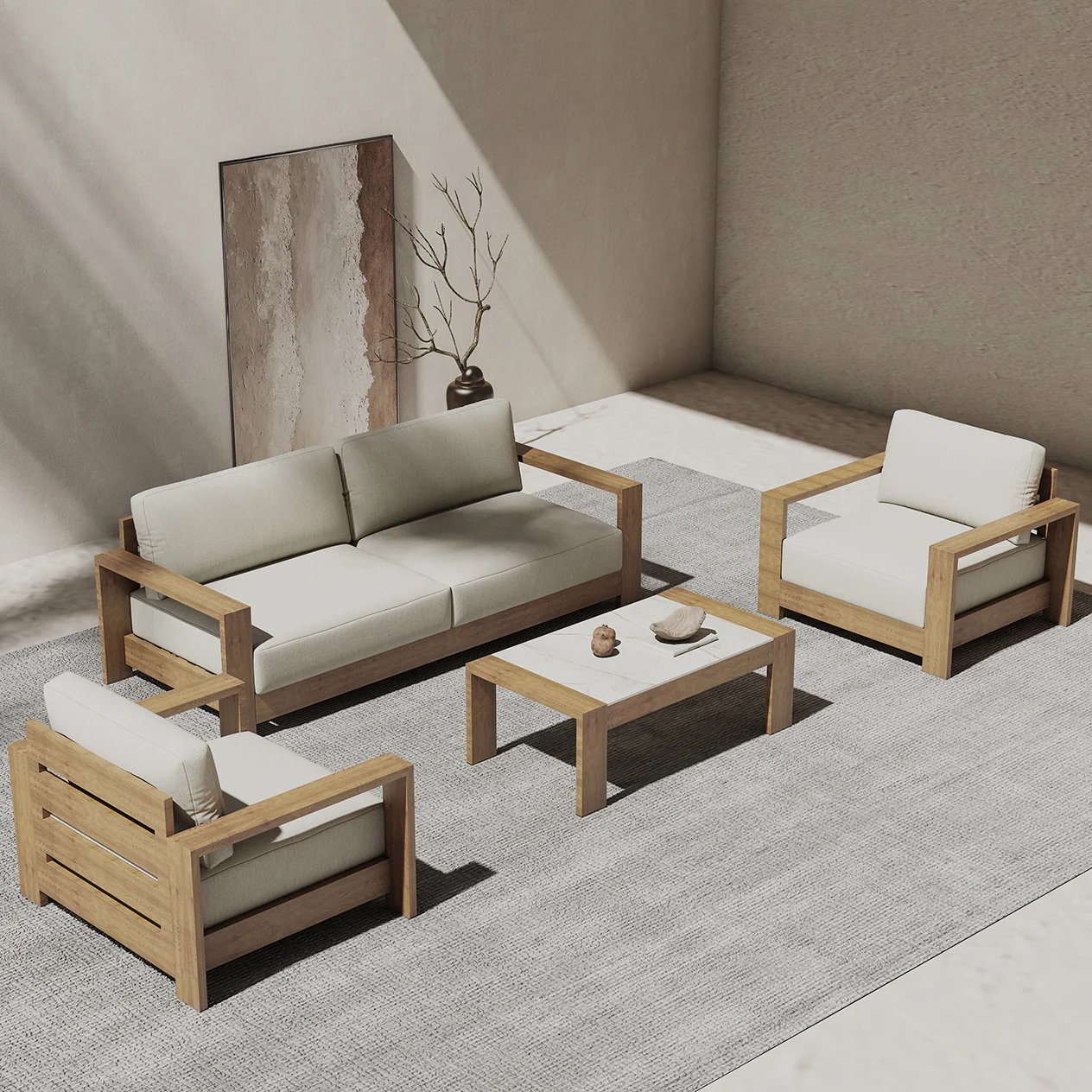 Skyline Outdoor Aluminium Coffee Table 110 cm - Image 13