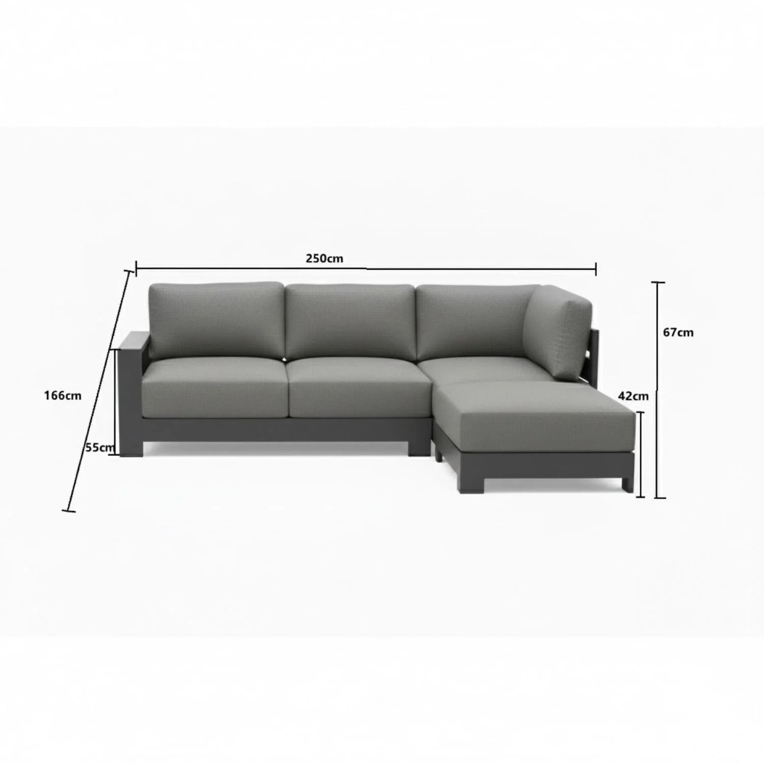 Skyline 4 Seater Aluminium Outdoor Modular Lounge Setting - Image 17