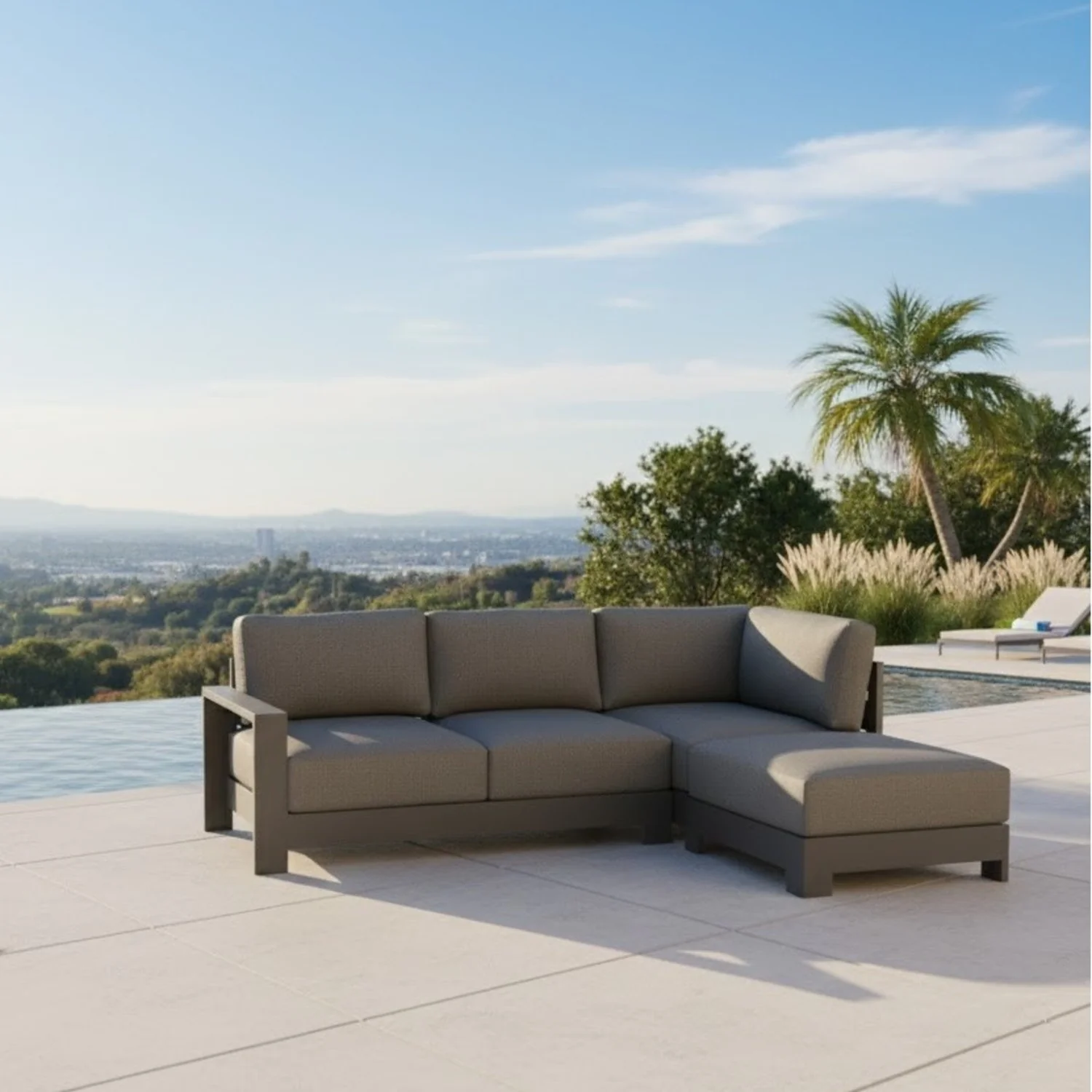 Skyline 4 Seater Aluminium Outdoor Modular Lounge Setting - Image 2
