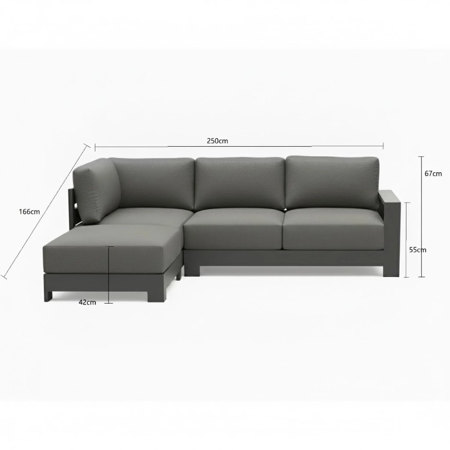 Skyline 4 Seater Aluminium Outdoor Modular Lounge Setting - Image 17