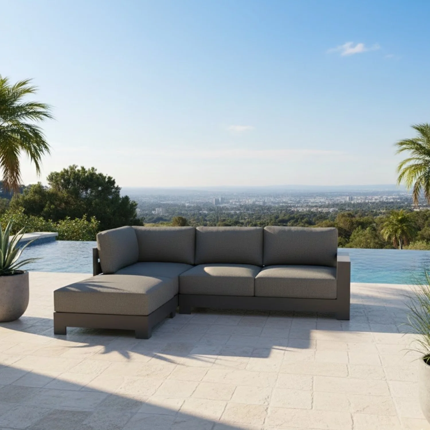 Skyline 4 Seater Aluminium Outdoor Modular Lounge Setting - Image 2