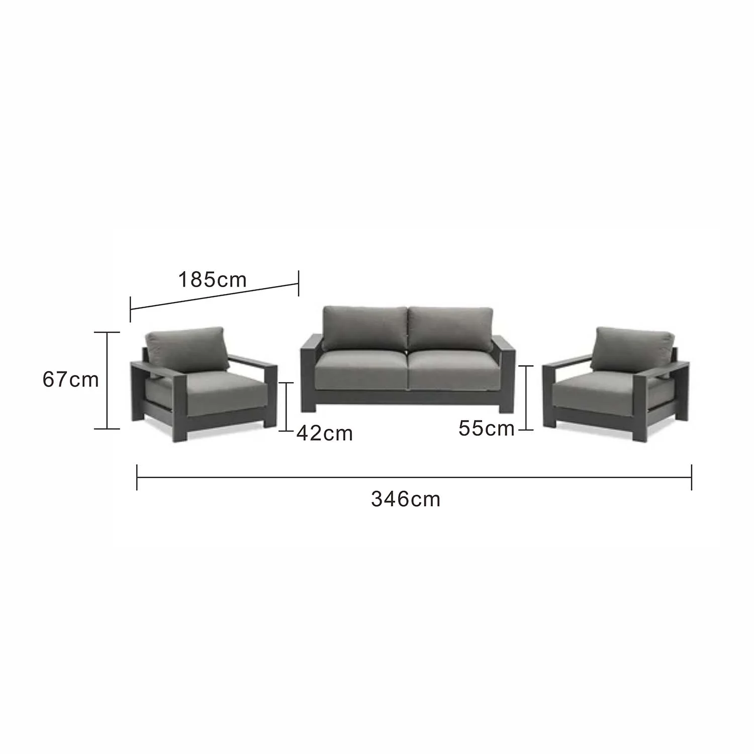 Skyline 4 Seater Outdoor Aluminium Lounge Setting - Image 19