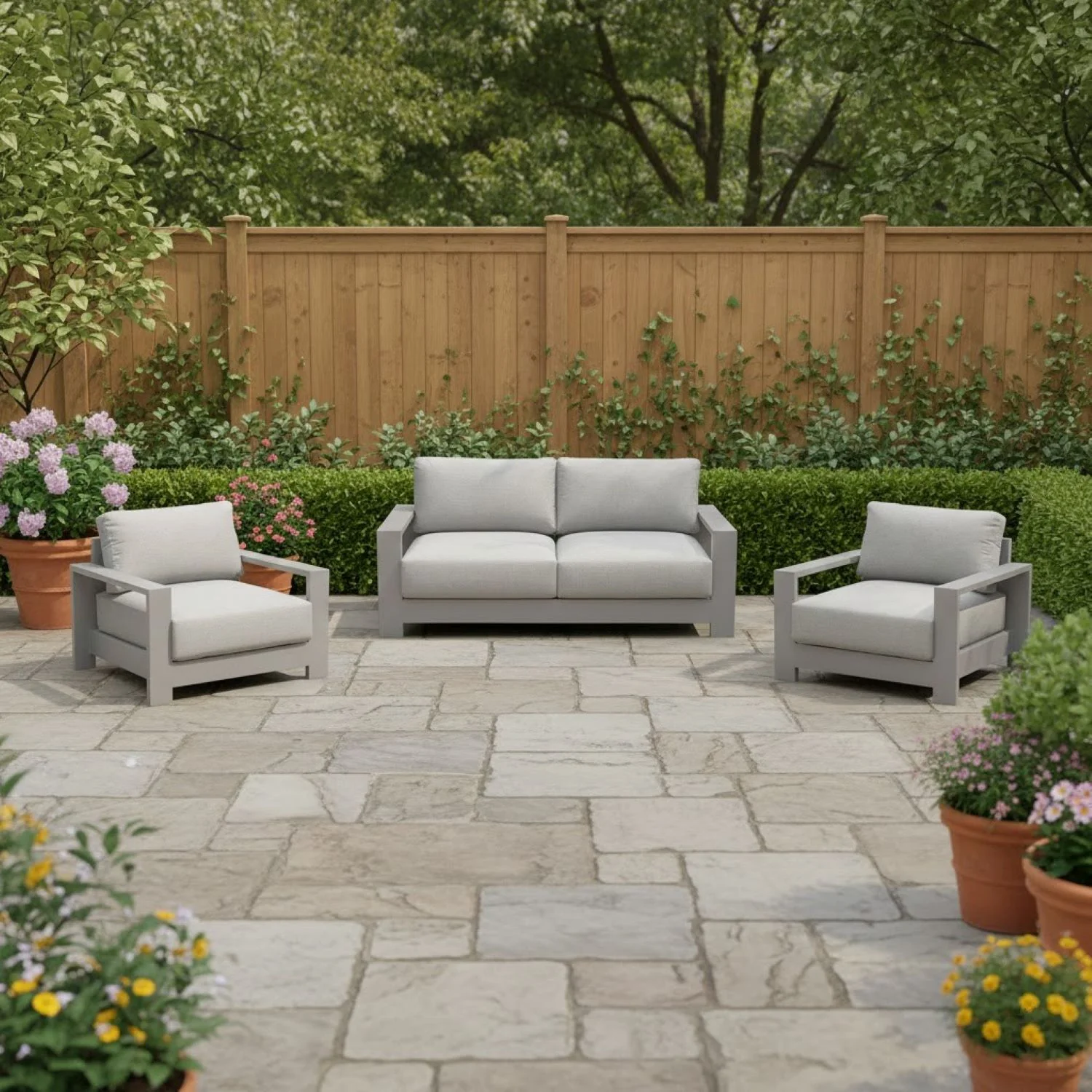 Skyline 4 Seater Outdoor Aluminium Lounge Setting - Image 2