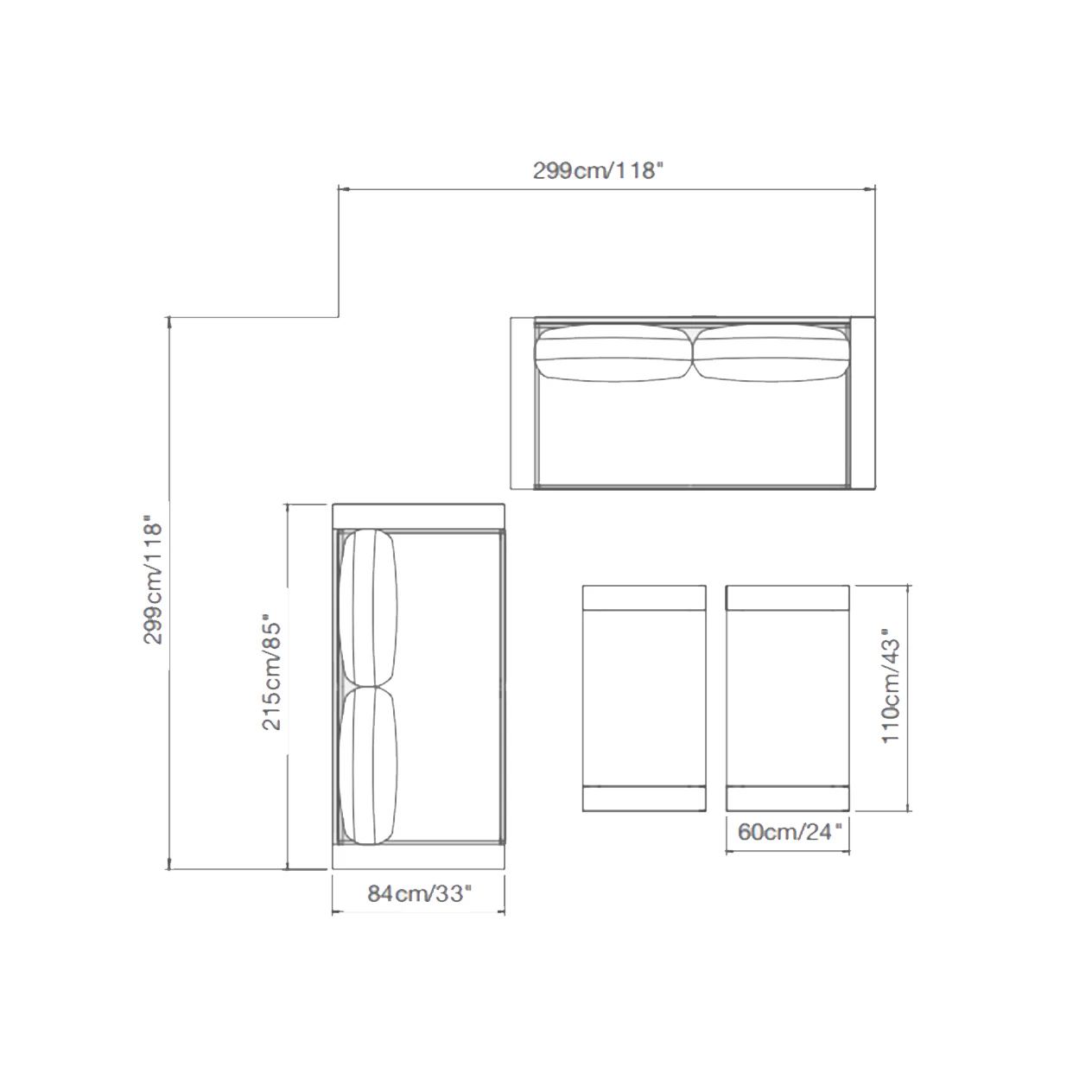 Skyline 4 Seater Outdoor Aluminium Lounge Setting With Coffee Table - Image 6