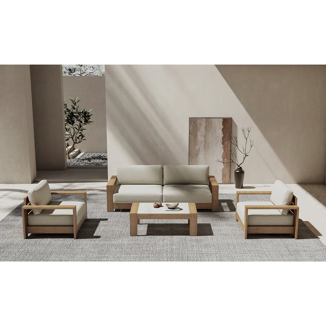 Skyline 2 Seater Outdoor Aluminium Lounge - Image 3