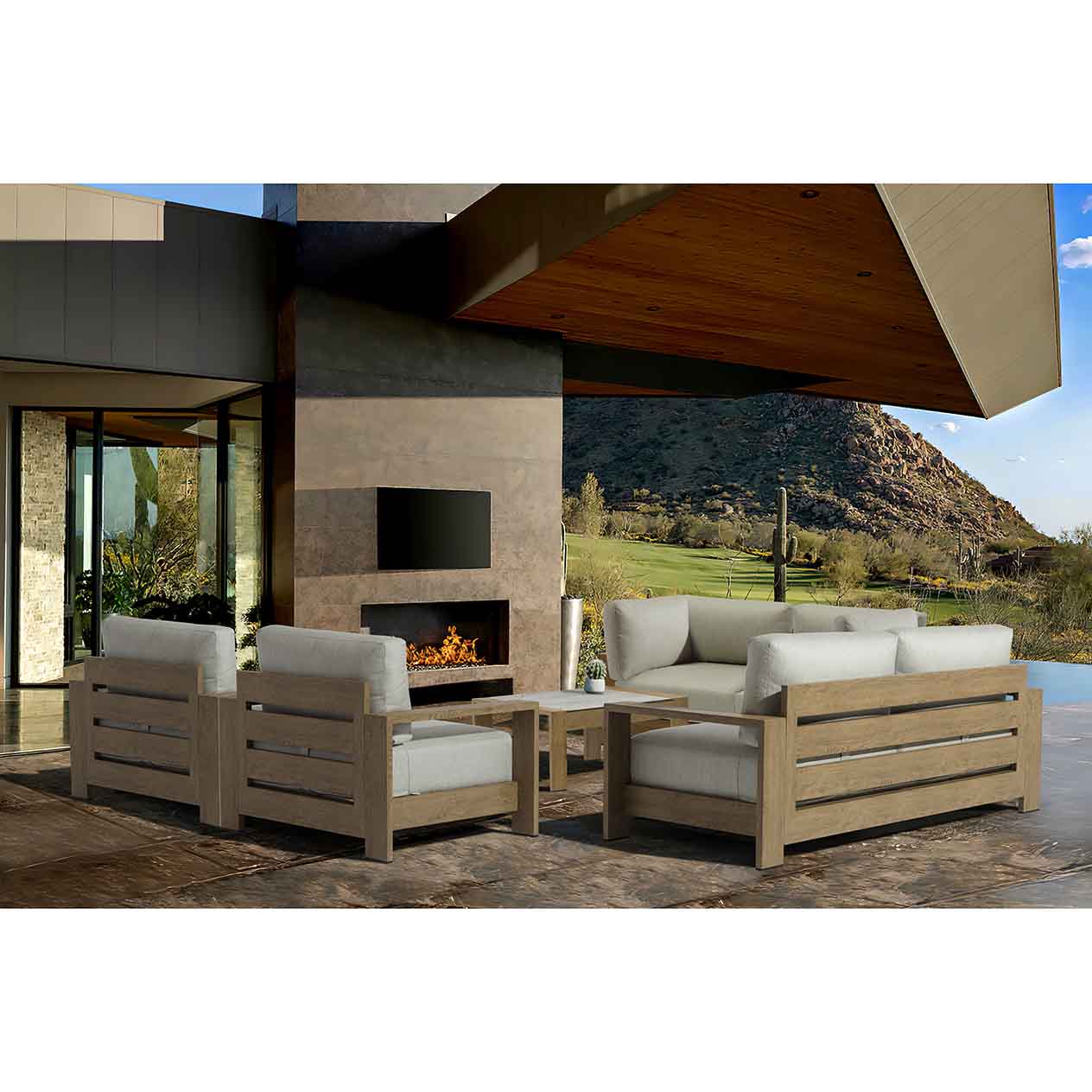 Skyline 3 Seater Outdoor Aluminium Lounge - Image 5