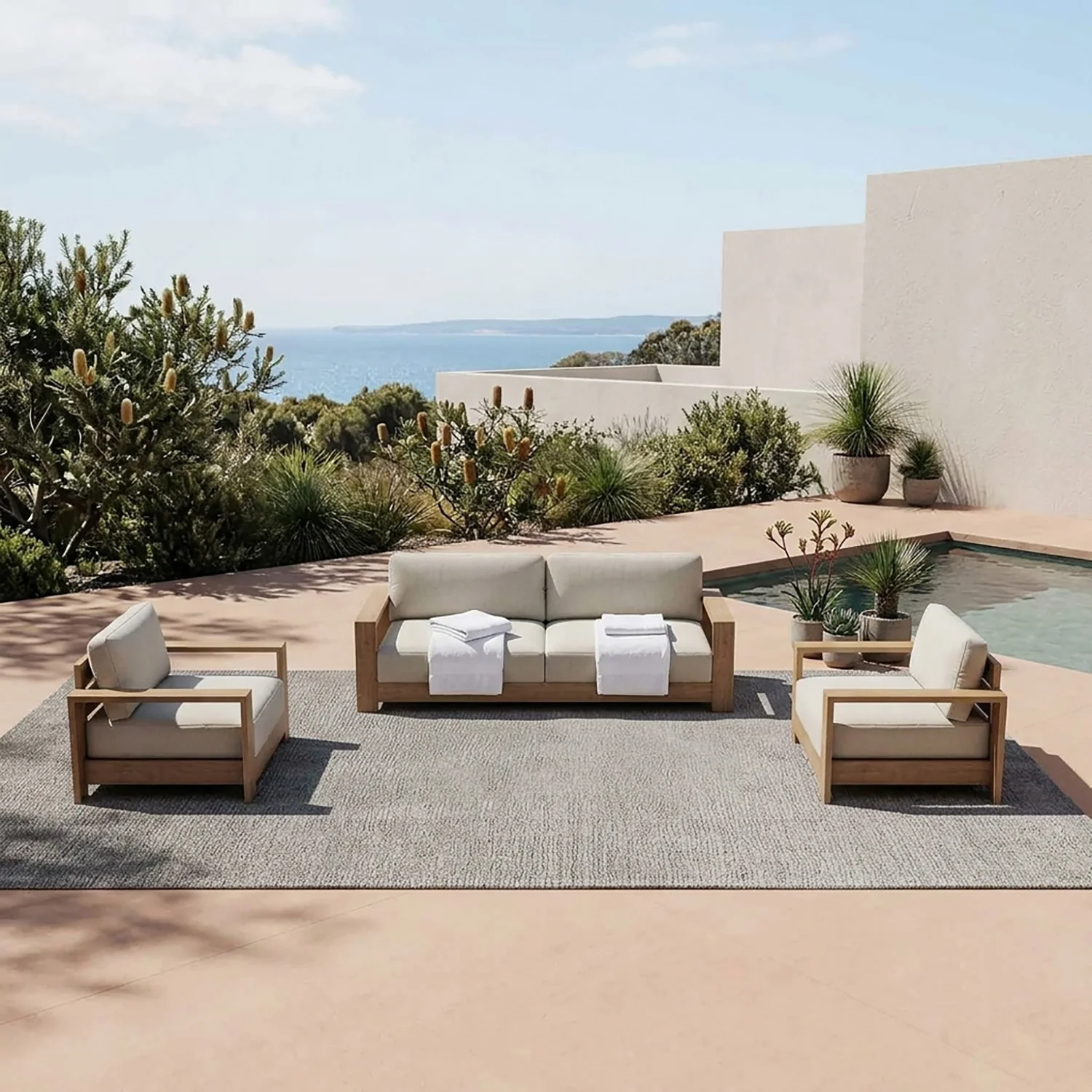 Skyline 5 Seater Outdoor Aluminium Lounge Setting - Image 2