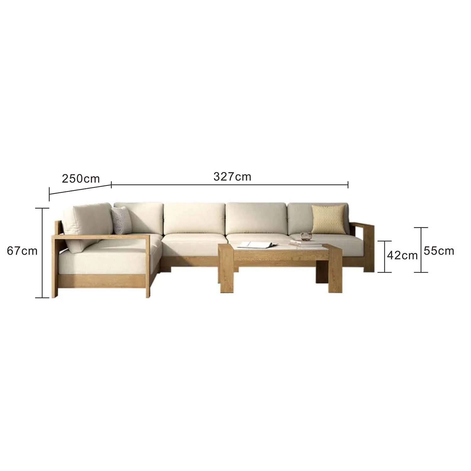 Skyline 6 Seater Outdoor Aluminium Modular Lounge with Coffee Table - Image 26