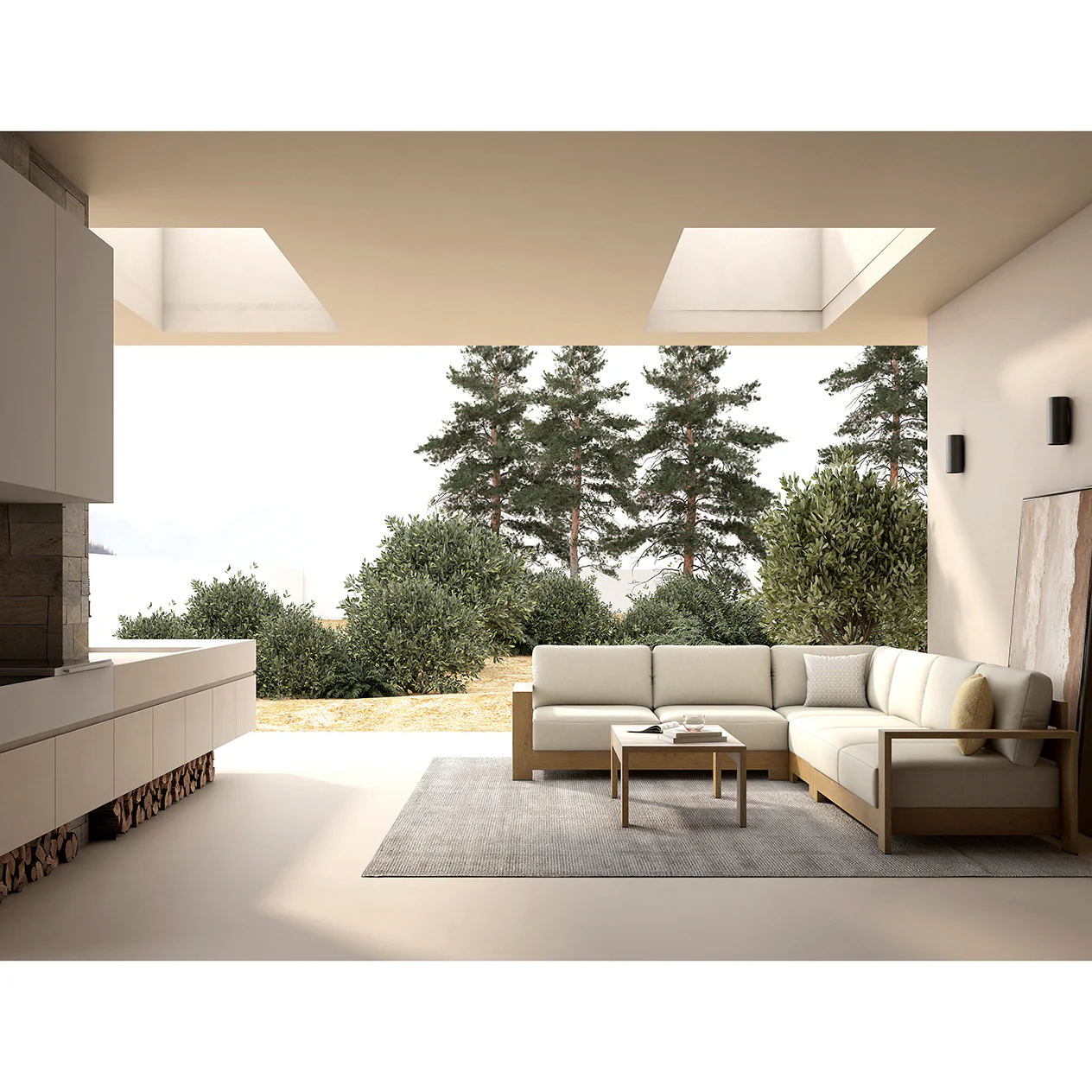 Skyline 6 Seater Outdoor Aluminium Modular Lounge with Coffee Table - Image 22