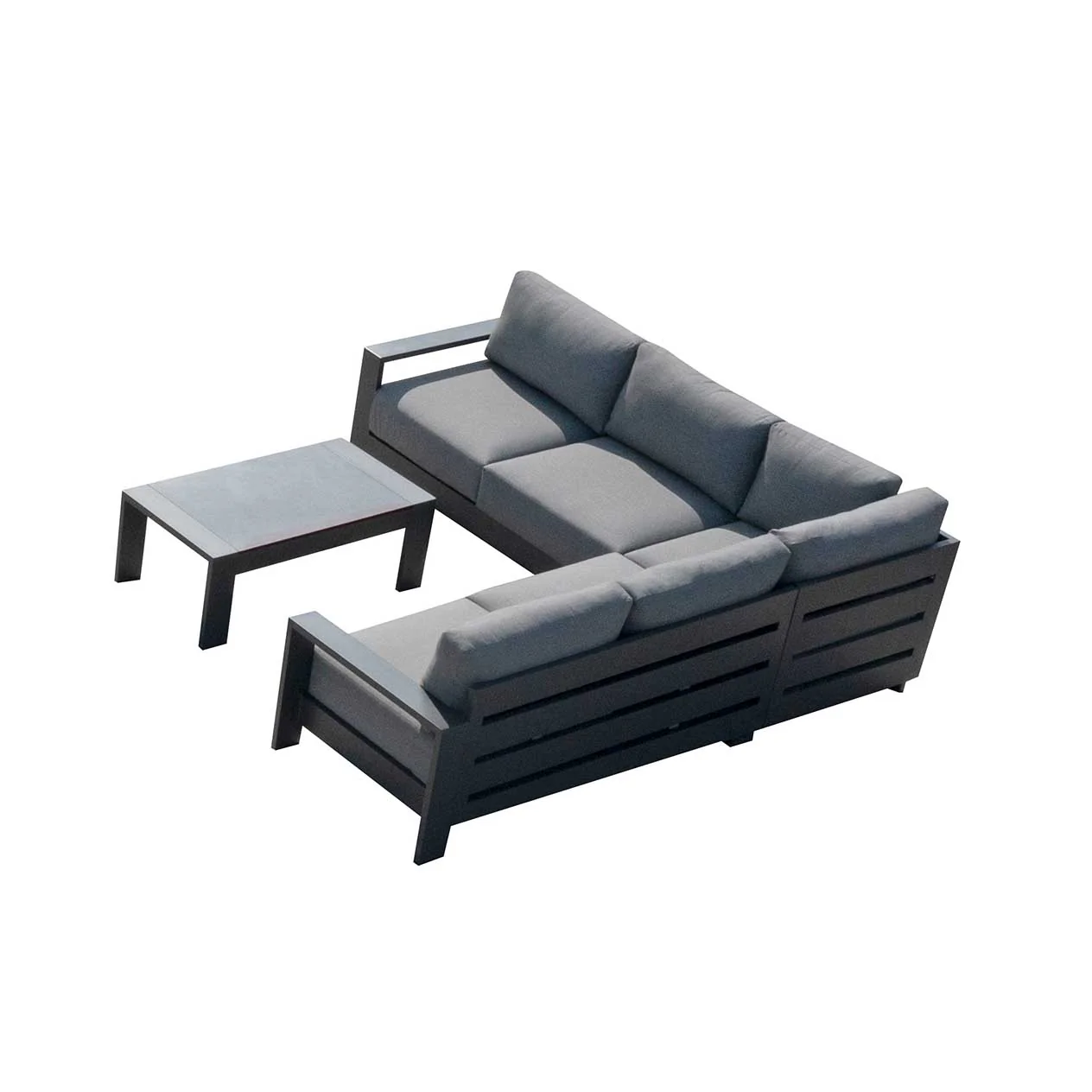 Skyline 5 Seater Outdoor Aluminium Modular Lounge with Coffee Table Setting - Image 4