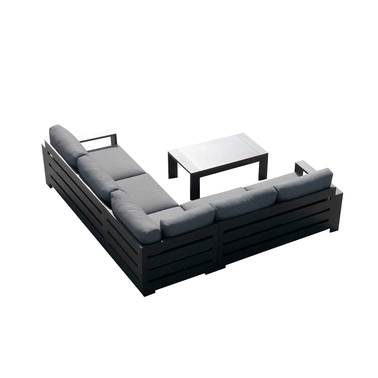 Skyline 5 Seater Outdoor Aluminium Modular Lounge with Coffee Table Setting - Image 5