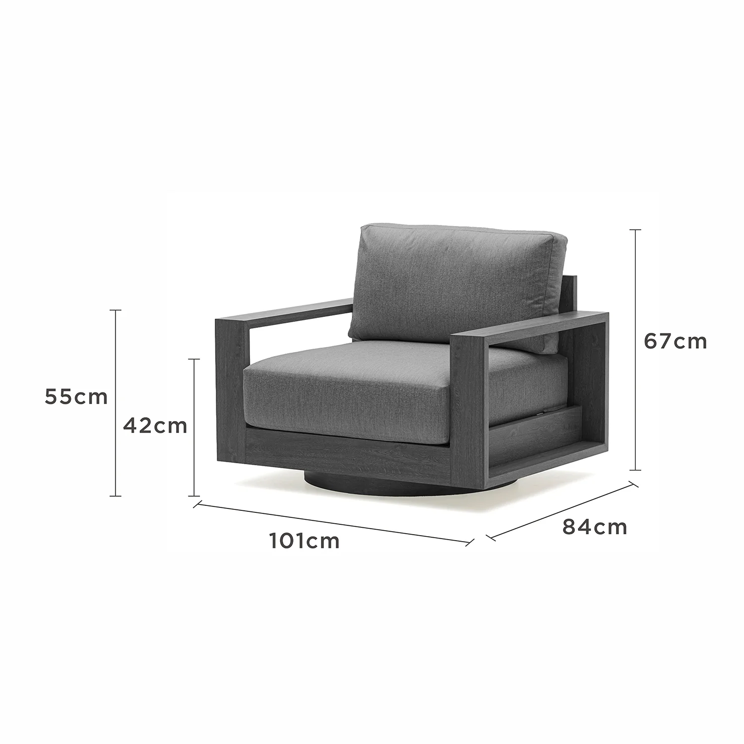 Skyline Aluminium Outdoor Swivel Chair - Image 4