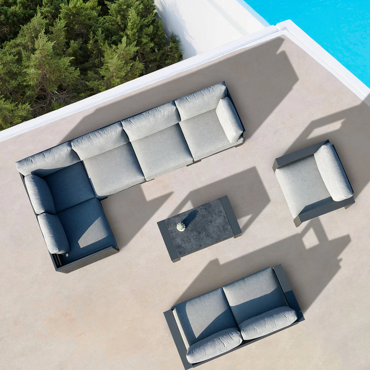 Skyline Outdoor Aluminium Armless Chair - Image 2