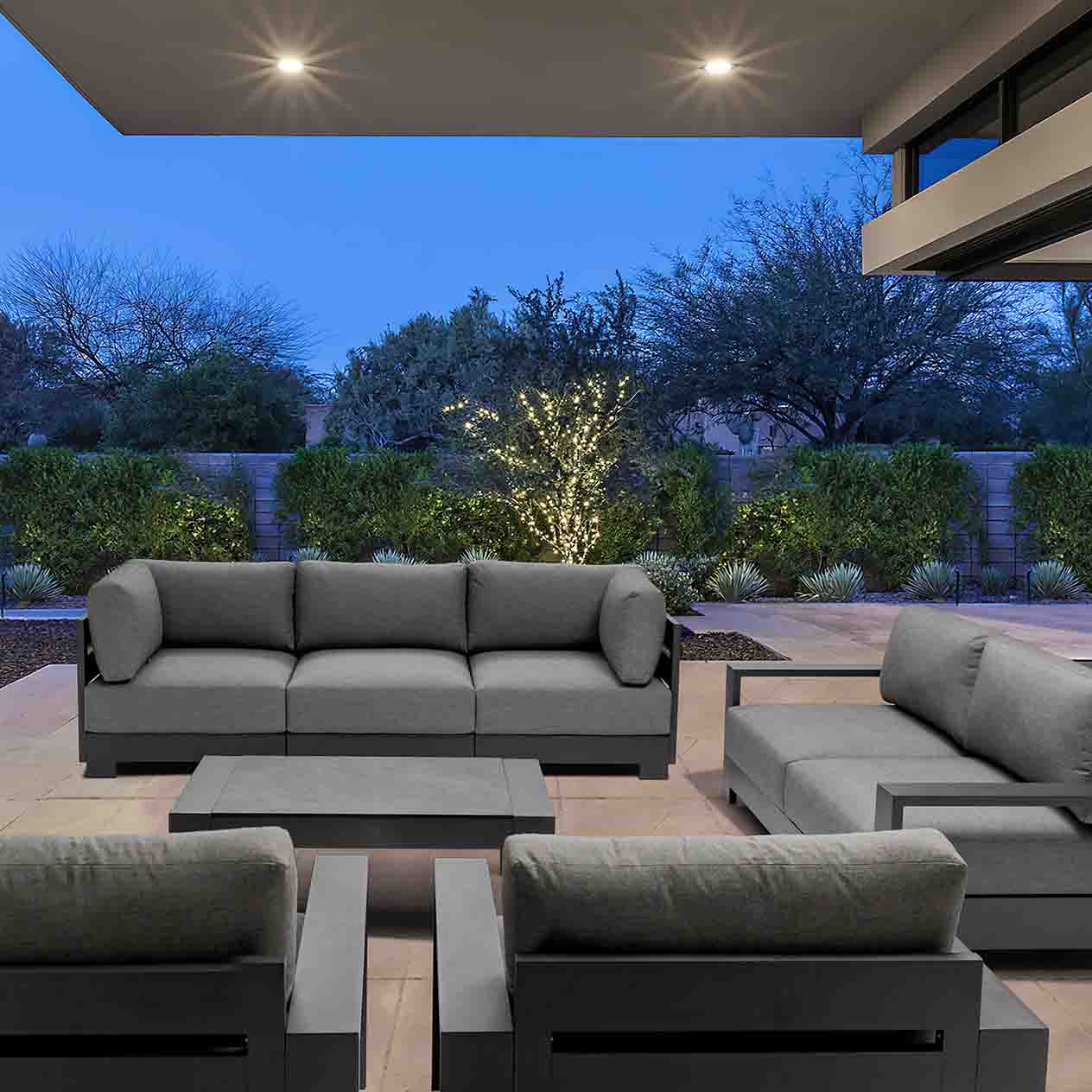 Skyline Outdoor Aluminium Armless Chair - Image 7