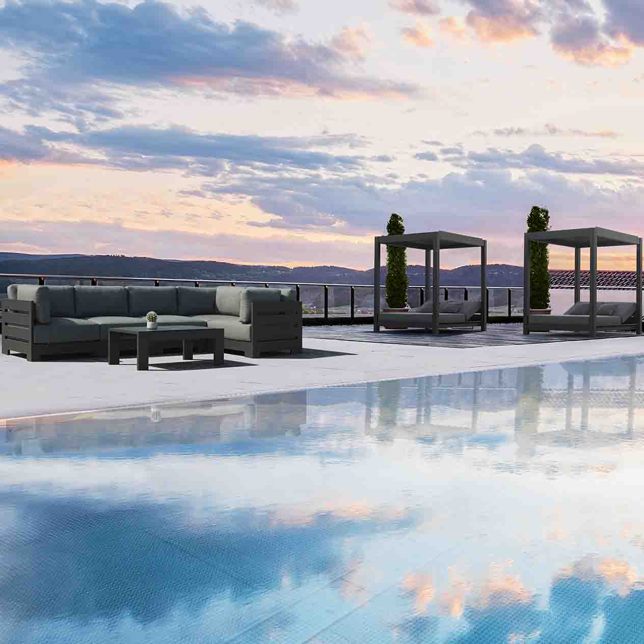 Skyline Outdoor Aluminium Corner Lounge - Image 6
