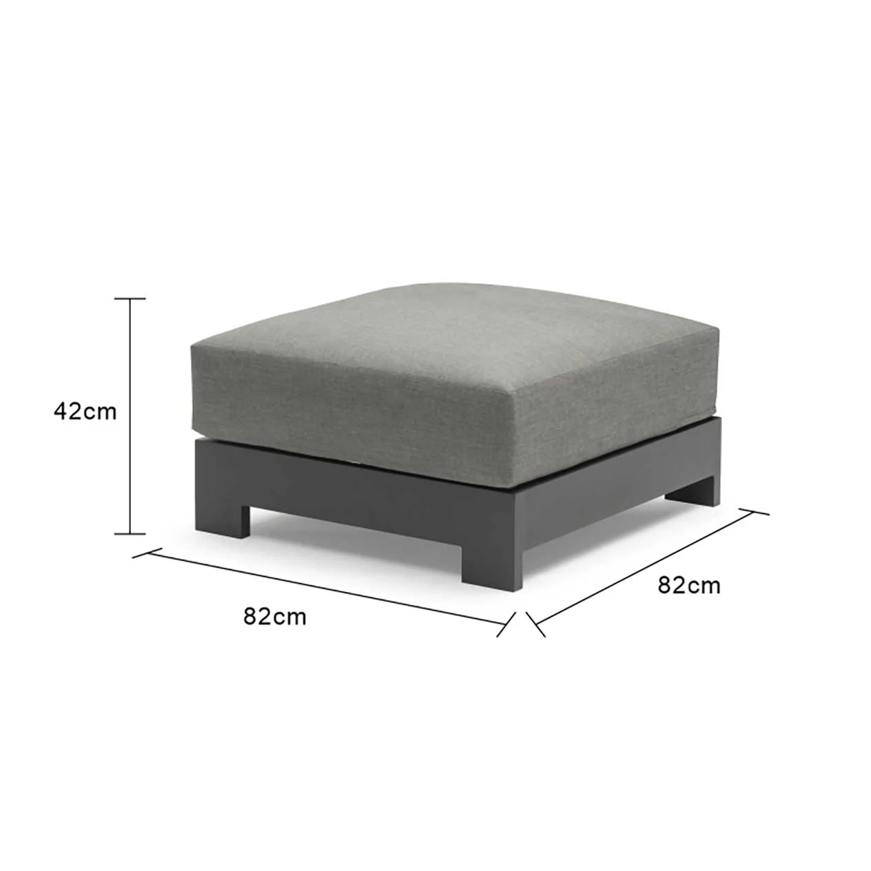 Skyline Outdoor Aluminium Ottoman - Image 9