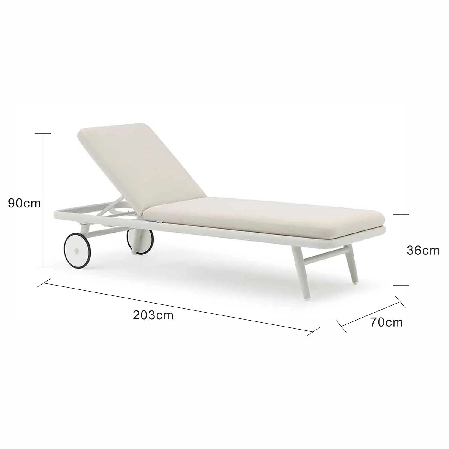 Sorrento Outdoor Aluminium Sun Lounger - Image 4