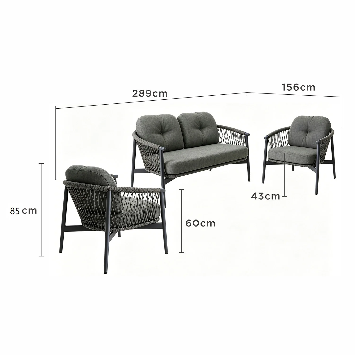 Strand Rope Outdoor 4 Seater Lounge - Image 5
