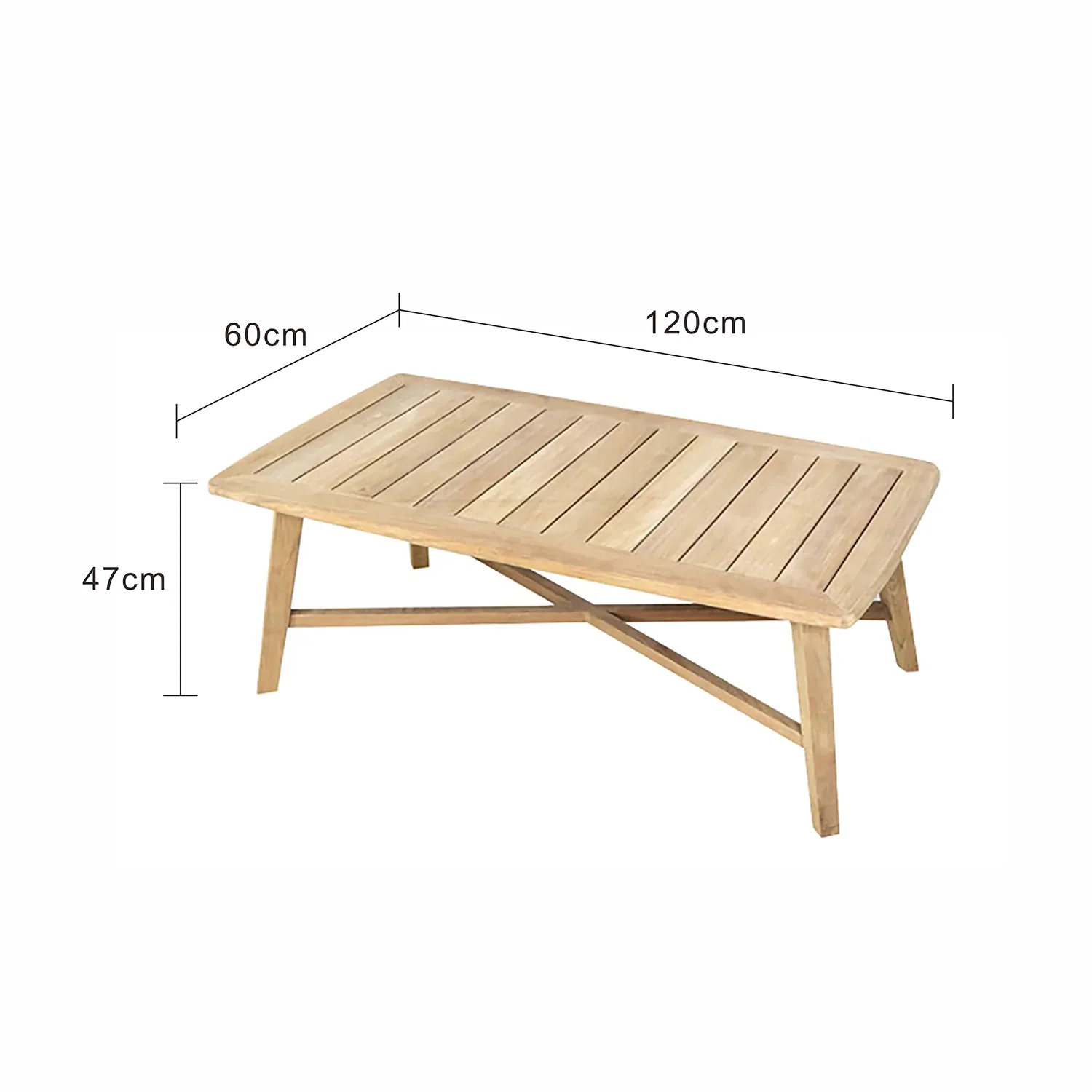 String Teak Outoor Coffee Table 120cm - Image 2