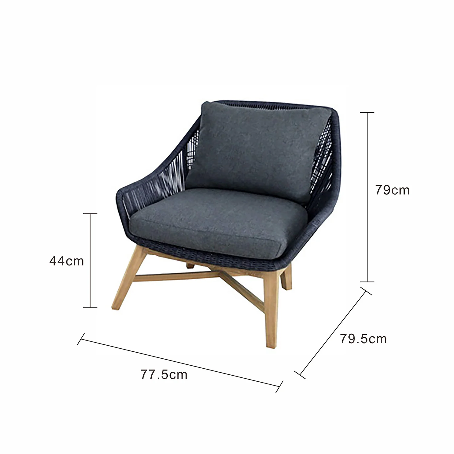 String Teak Outdoor Armchair - Image 4