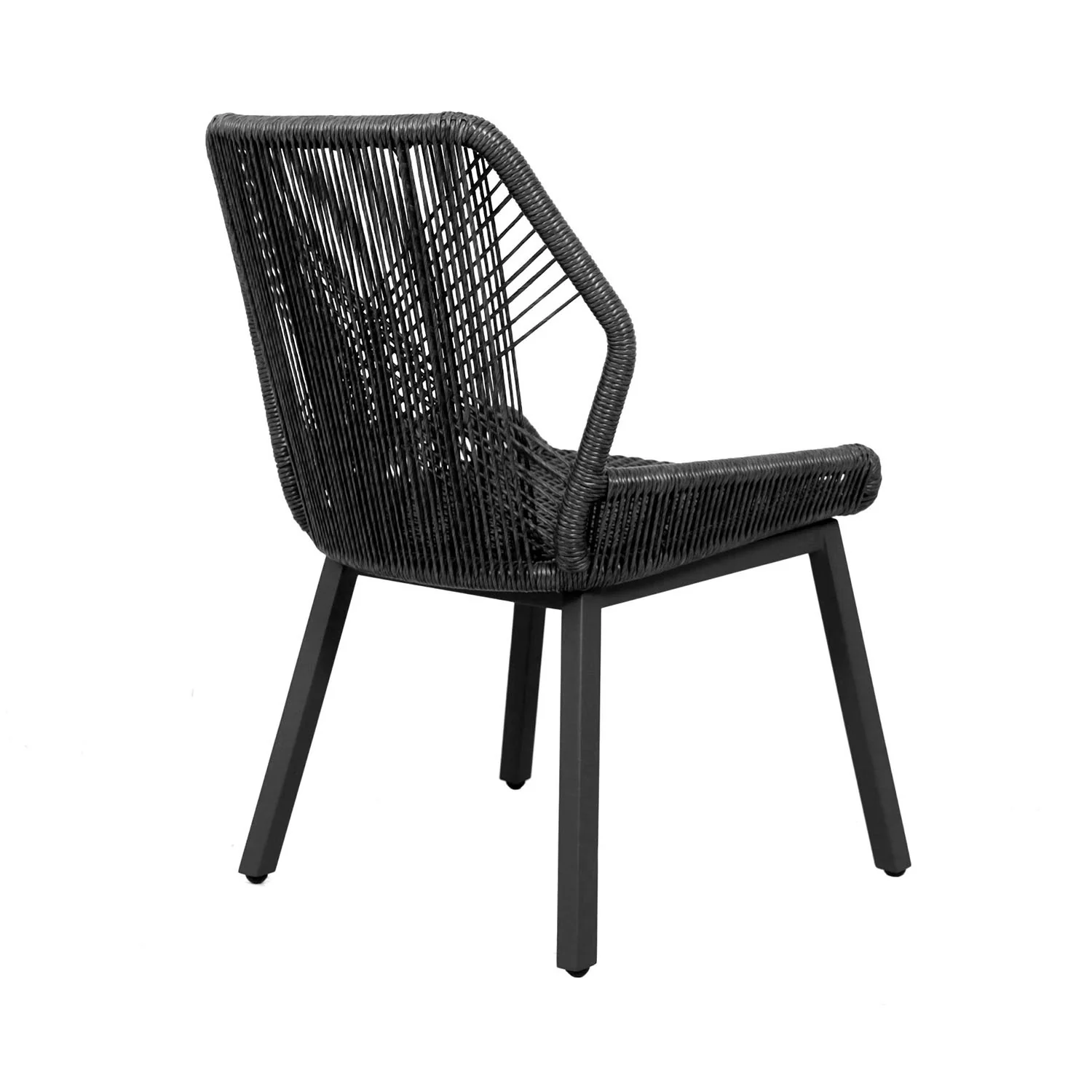 String Wicker Outdoor Dining Armless Chair - Image 4