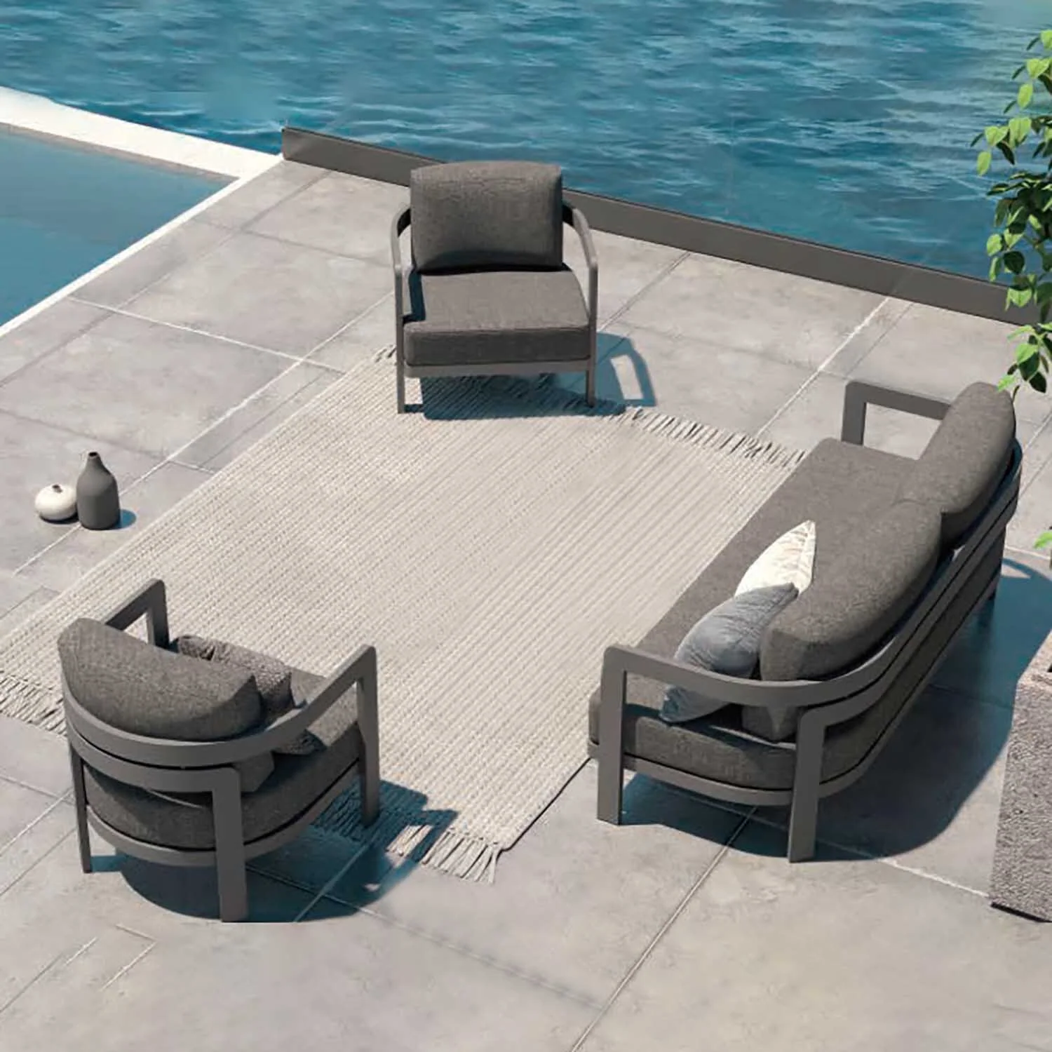 Tampa 5 Seater Aluminium Outdoor Lounge - Image 15