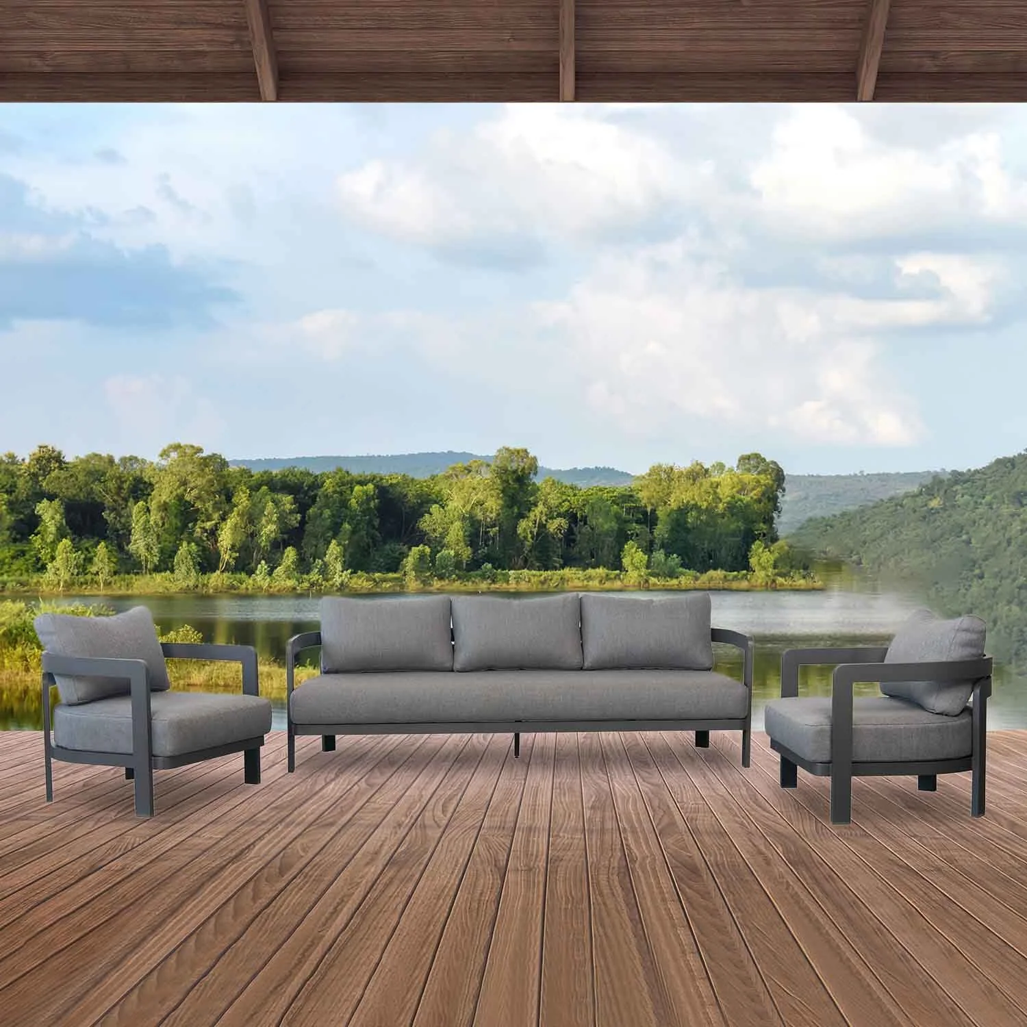Tampa 5 Seater Aluminium Outdoor Lounge - Image 16